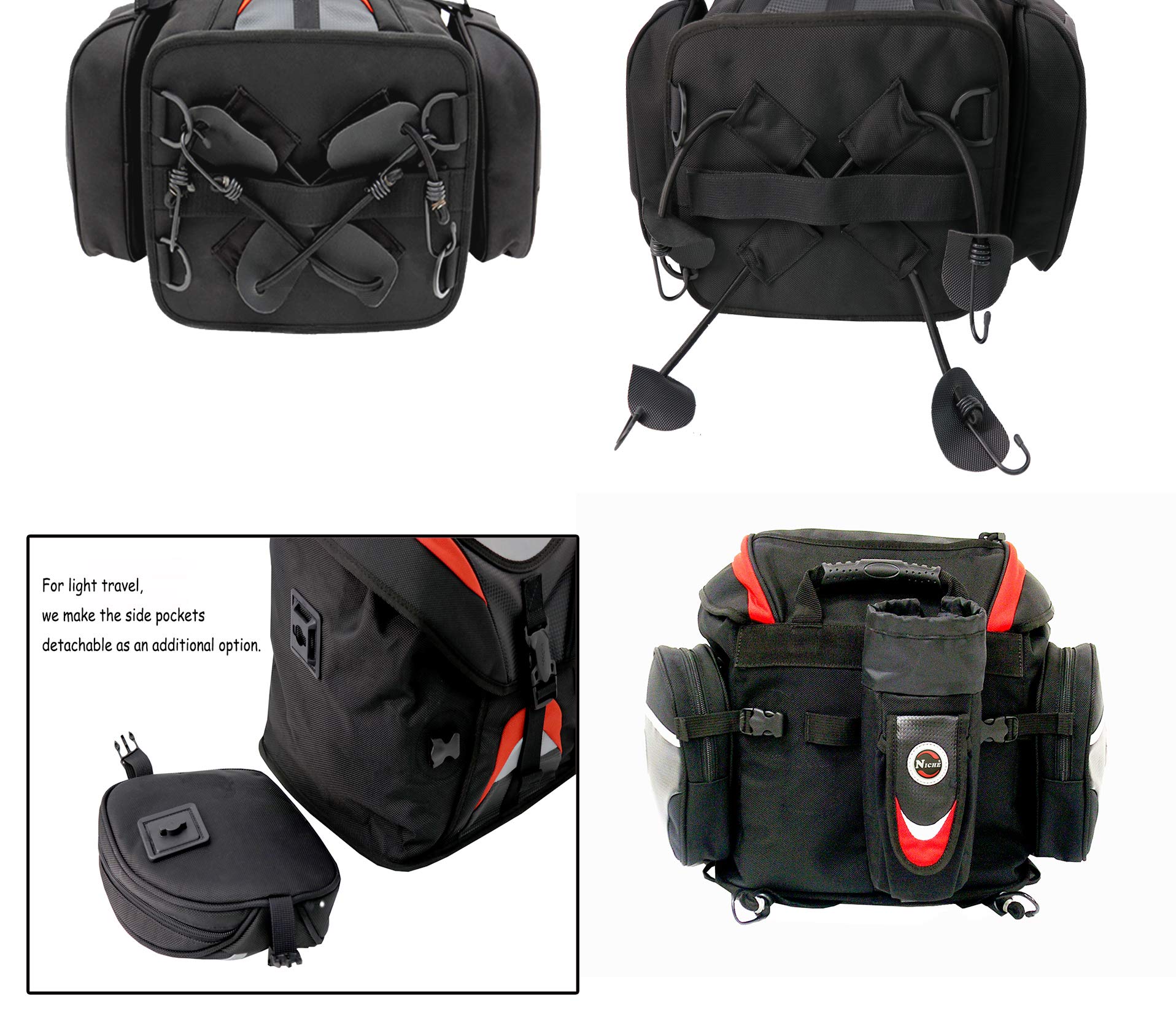 Premium Motorcycle Rear Travel Bag - Heavy Duty Waterproof Tail Trunk for Sports & Street Bikes | Weather Resistant Luggage Backpack | Ideal for Long Distance Touring & Daily Commuting (Model: NMO-8212)