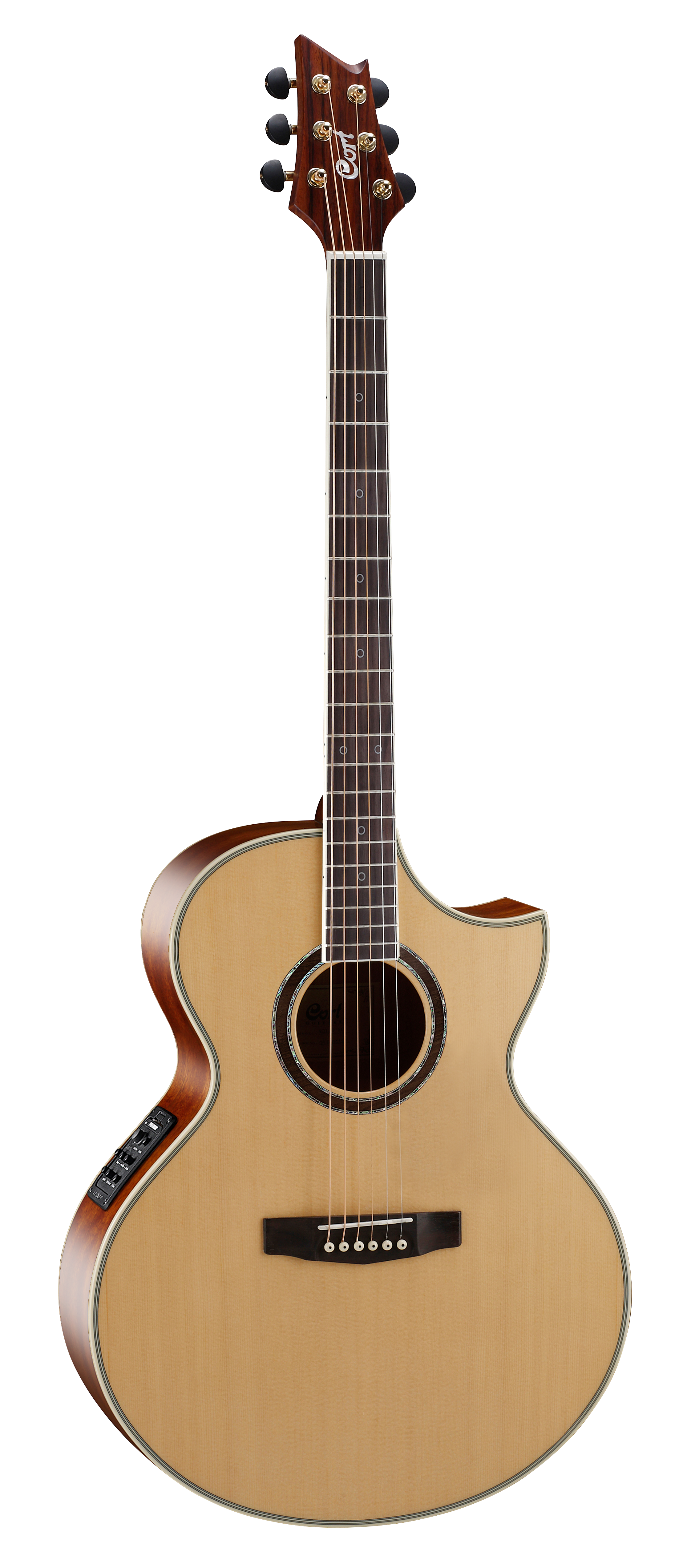 Cort NDX Baritone Natural Acoustic-Electric Guitar for Professional Musicians & Recording Studios - Perfect for Rock, Blues & Jazz Performances