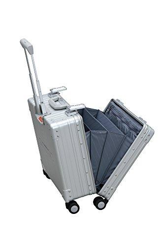 Aleon 17 Deluxe Rolling Wheeled Aluminum Hardside Business Briefcase - Platinum Silver | Durable Carry-On Luggage for Business Travel, Office Commute & Professional Meetings | TSA Approved Laptop Briefcase with Smooth Wheels