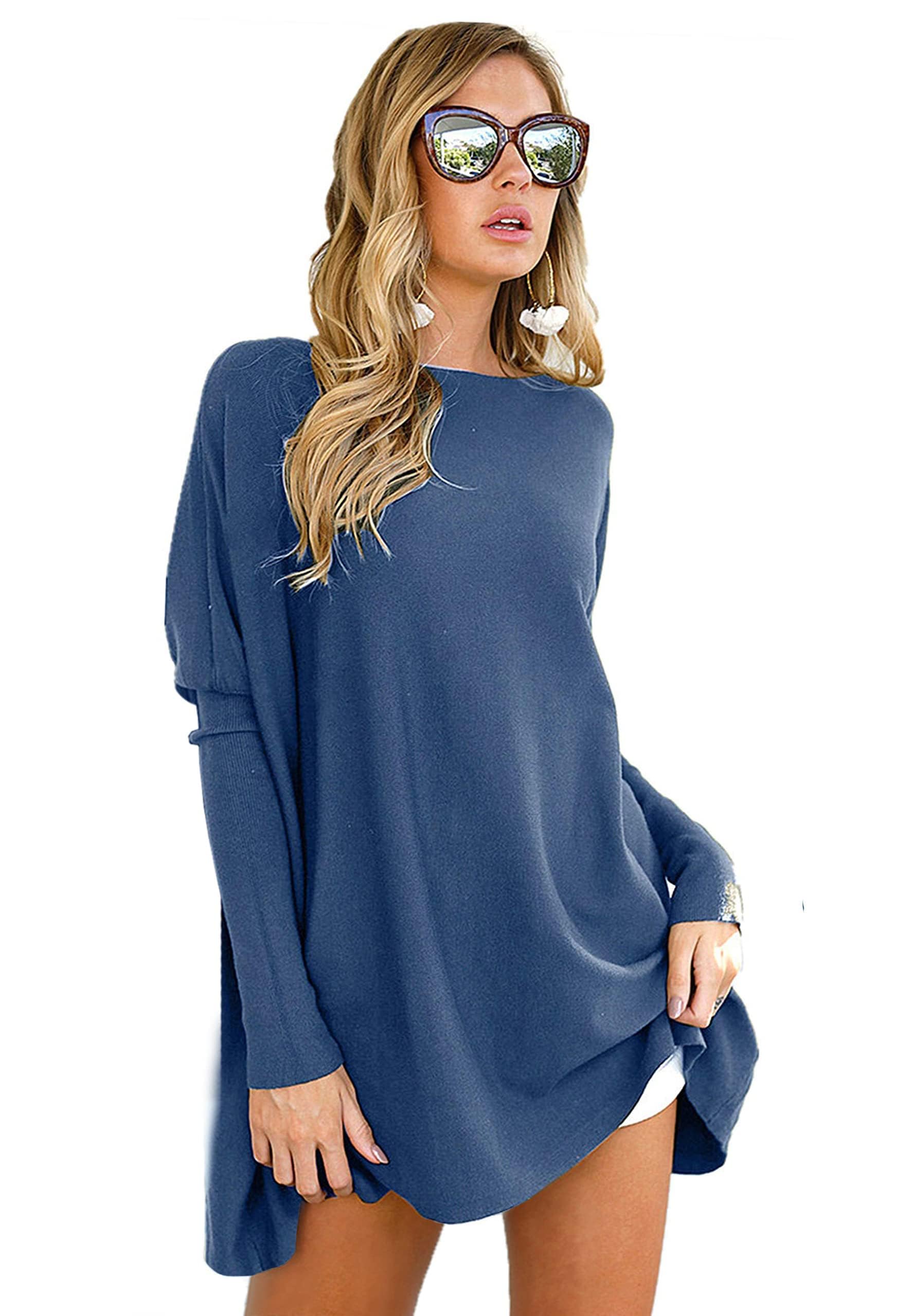 LIYOHON Women's Oversized T-Shirts & Tunic Tops - Long Sleeve Fall Sweaters for Leggings | Casual & Dressy Outfits for Work, Weekend & Layering