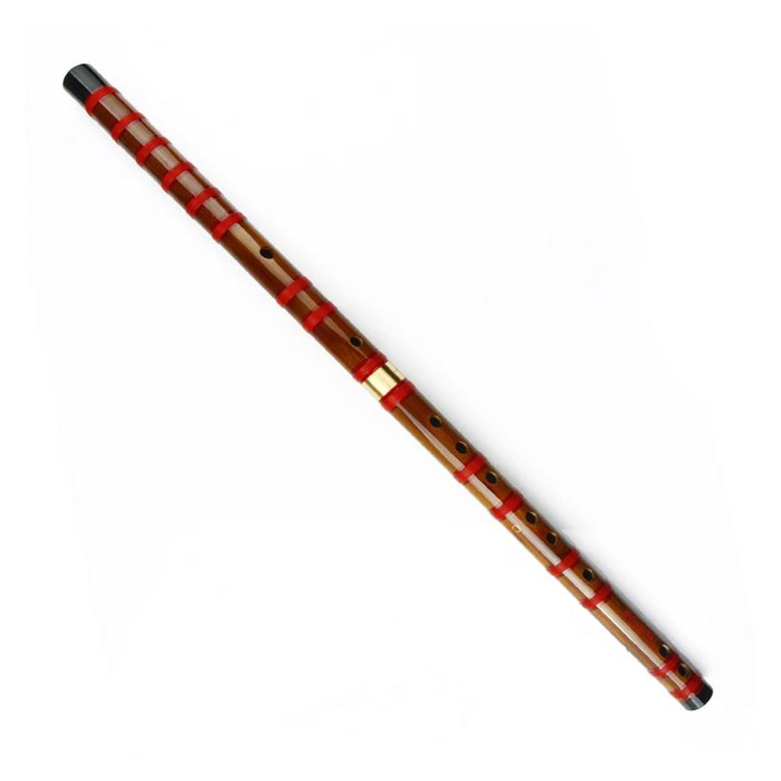 Black Line Dizi Bamboo Flute - 10 Hole Traditional Wooden Wind Instrument (C Key) - Perfect for Chinese Music, Meditation & Performance