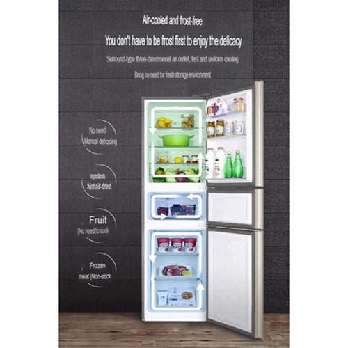 Haier BCD-218WLDPPU1 3-Door Refrigerator 218L Energy Efficient - 2 Year Local Warranty with 3-Pin Plug - Perfect for Small Kitchens, Apartments & Dorm Rooms