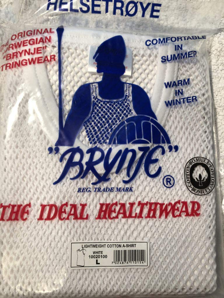 Brynje of Norway Traditional Cotton String Vest - Lightweight Men's Underwear for Hiking, Running & Outdoor Activities