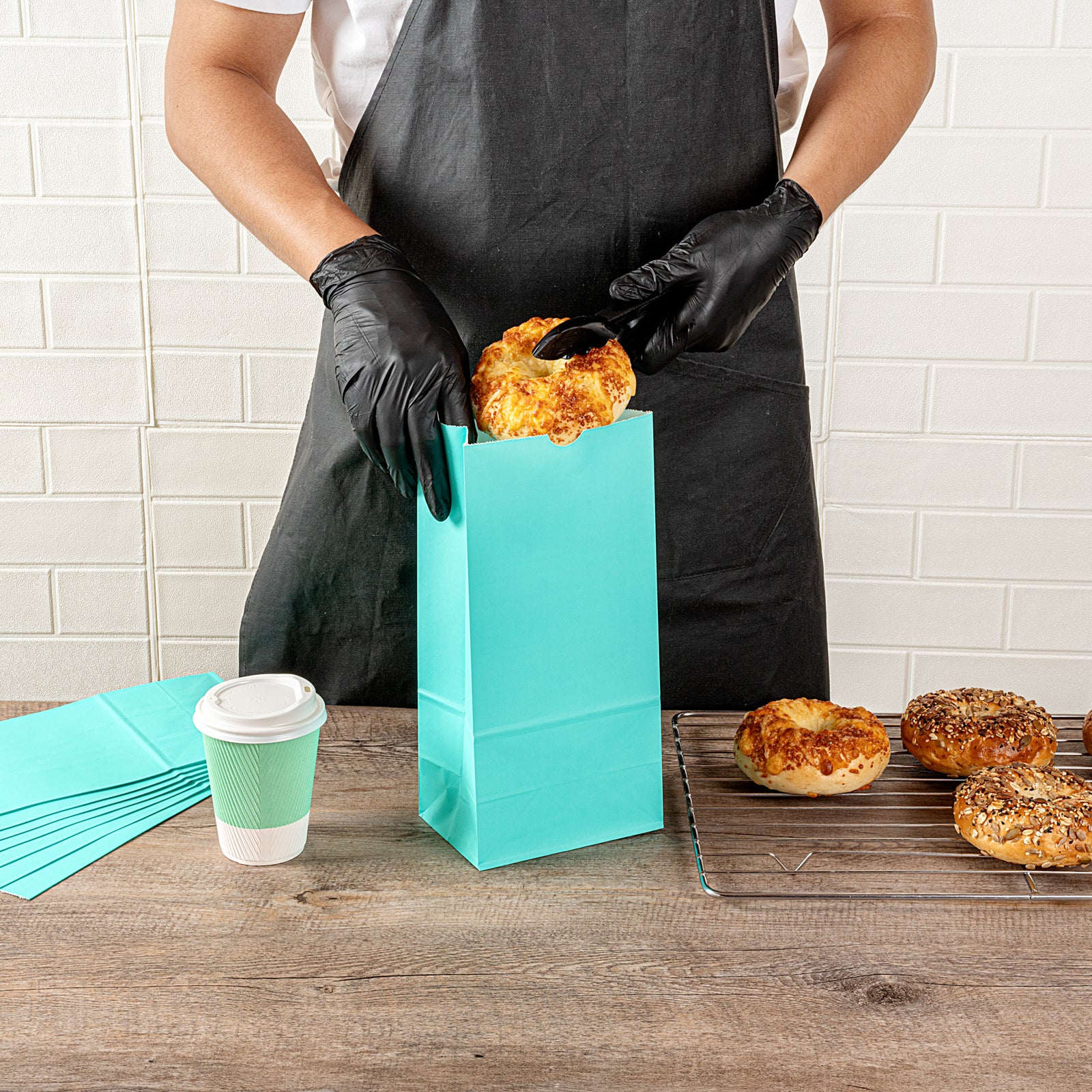 Eco-Friendly Turquoise Paper Bags - 8 lb Capacity, 6 x 4 x 11.75 Inches - Pack of 100 - Perfect for Retail Shopping, Gift Wrapping & Party Favors