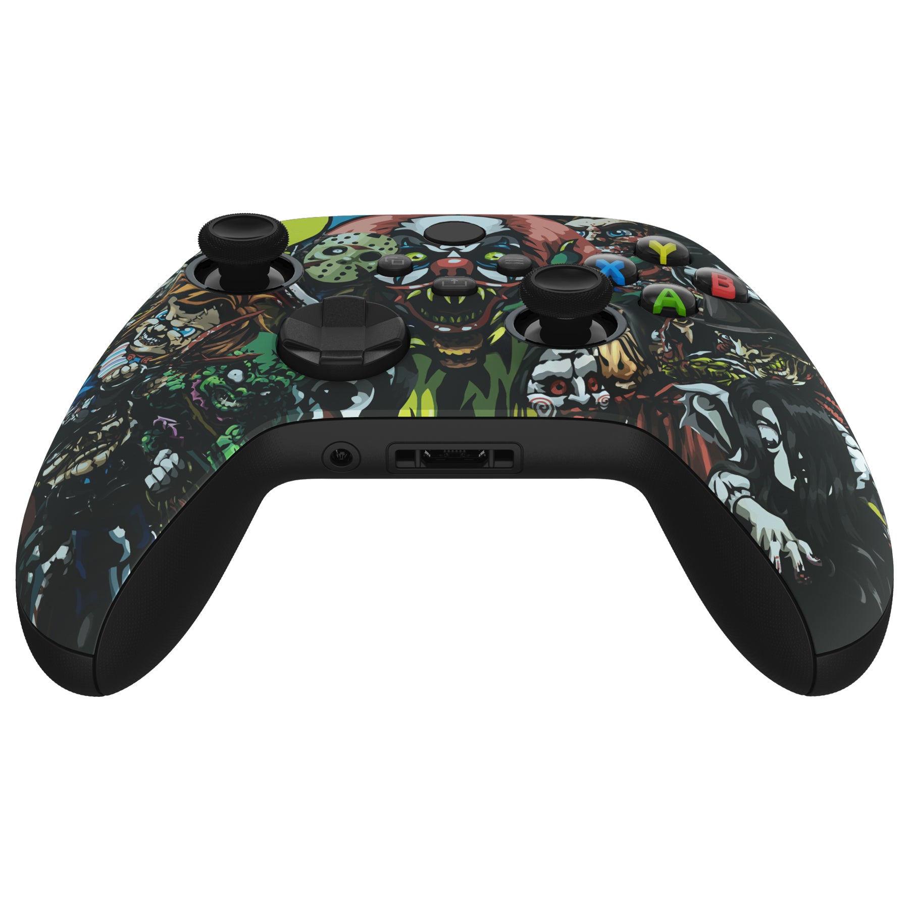 eXtremeRate Scary Party ASR Front Housing Shell with Accent Rings for Xbox Series X/S Controller - Soft Touch Custom Faceplate for Xbox Core Controller Model 1914 (Controller Not Included) - Perfect for Gaming, Halloween Parties & Custom Controller Mods - YX3T104