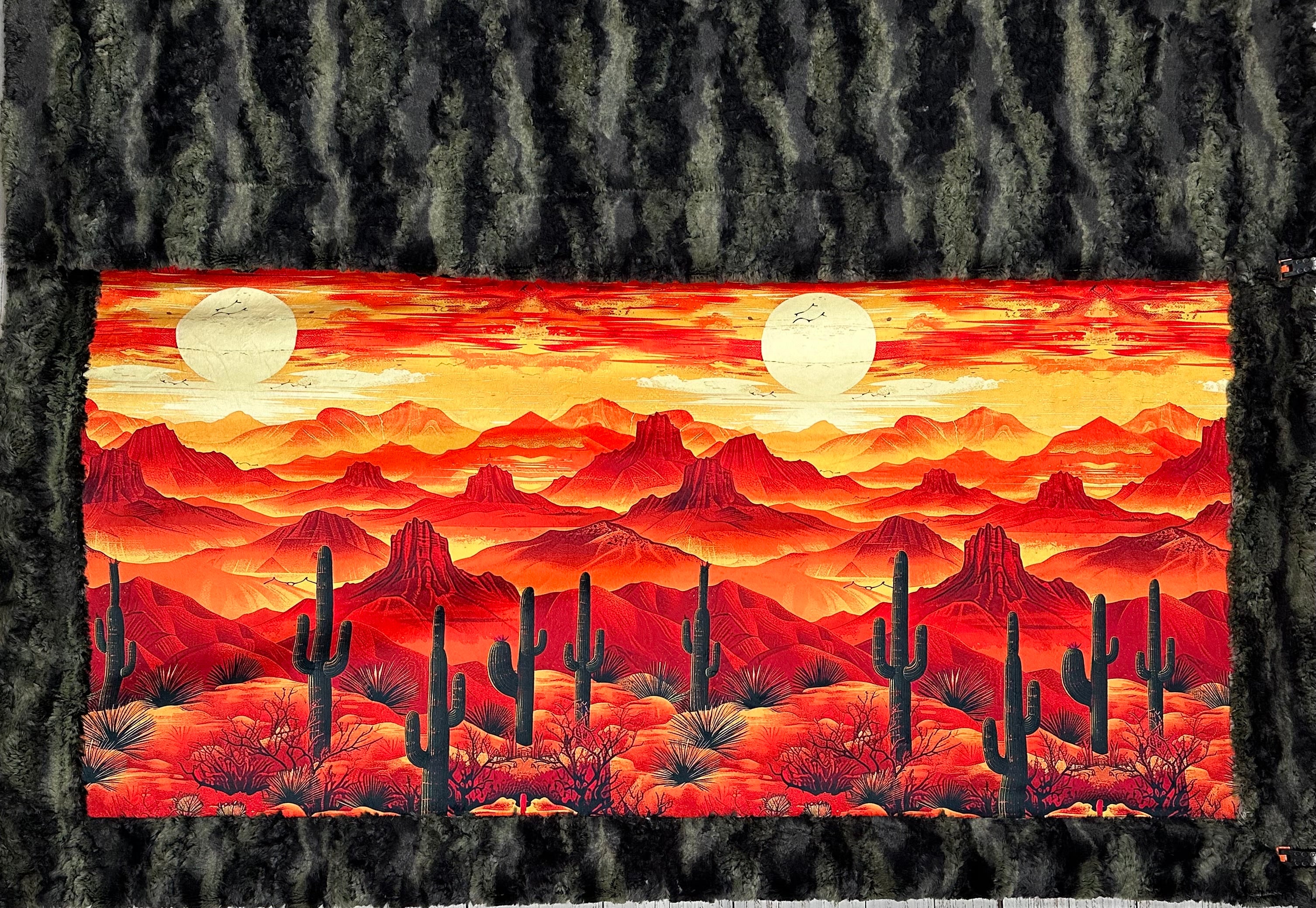 Arizona Desert Sunset Camo Luxe Large 55x79 Minky Blanket - Soft Cozy Throw for Bed, Couch & Outdoor Camping - Perfect Gift for Nature Lovers