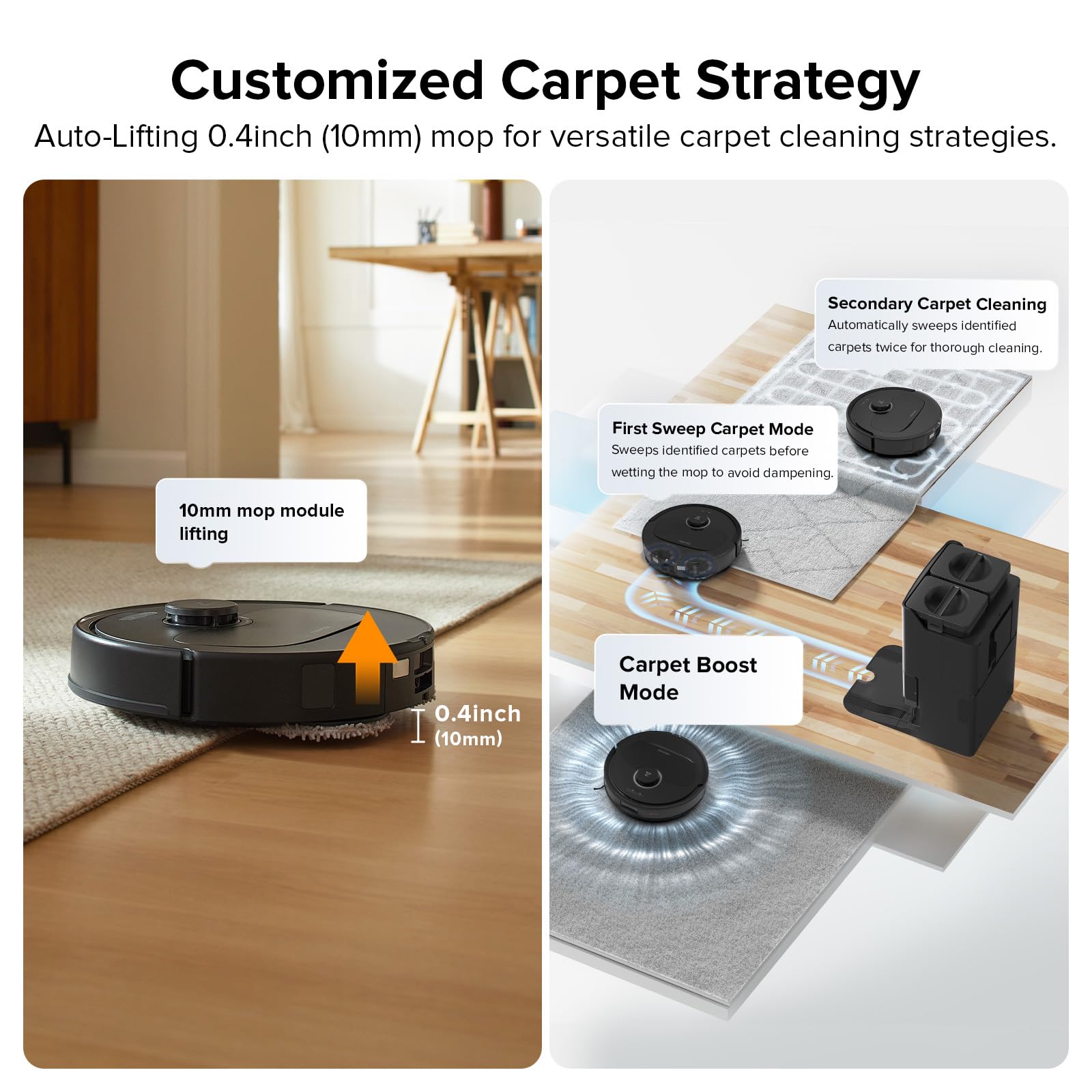 Roborock Qrevo Plus Robot Vacuum and Mop - Self-Emptying with Auto Mop Washing & Drying, 7000Pa Strong Suction, FlexiArm Edge Cleaning, Smart Obstacle Avoidance - Perfect for Hardwood Floors & Pet Hair Cleaning