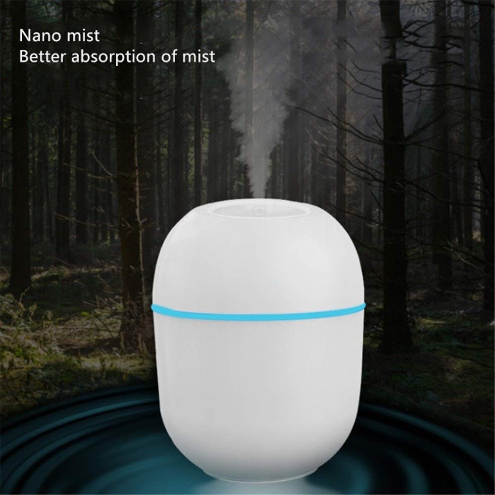 Mini Car Humidifier with Aromatherapy Diffuser - Portable Desktop Humidifier for Home, Office & Bedroom - Ultra Quiet with Night Light - Perfect for Dry Air Relief, Essential Oil Diffusing & Relaxation