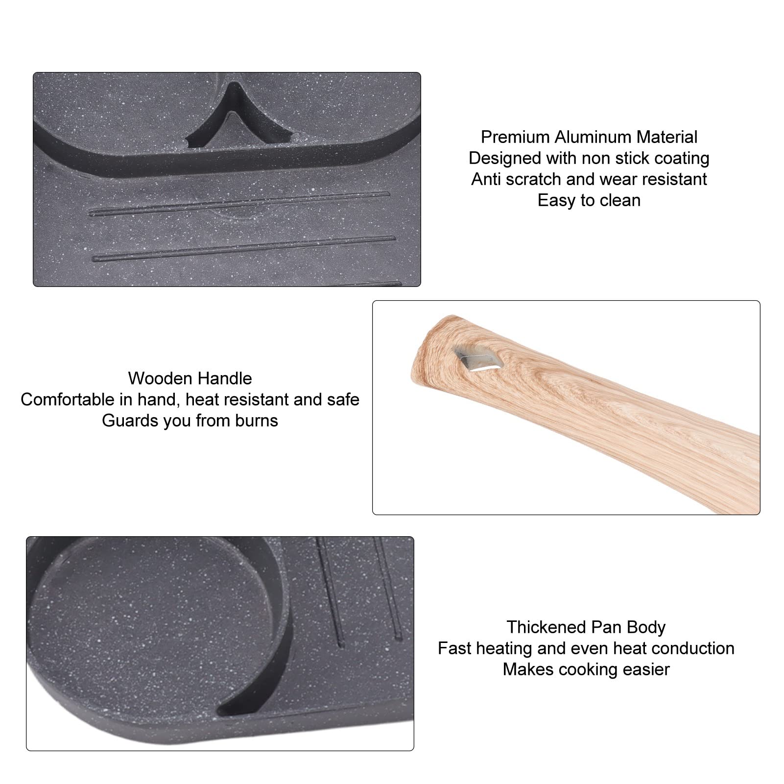Nonstick Egg Frying Pan - 2 Cup Aluminum Omelette & Pancake Pan for Gas & Induction Stoves - Perfect for Breakfast Eggs, Sandwiches & Quick Meals