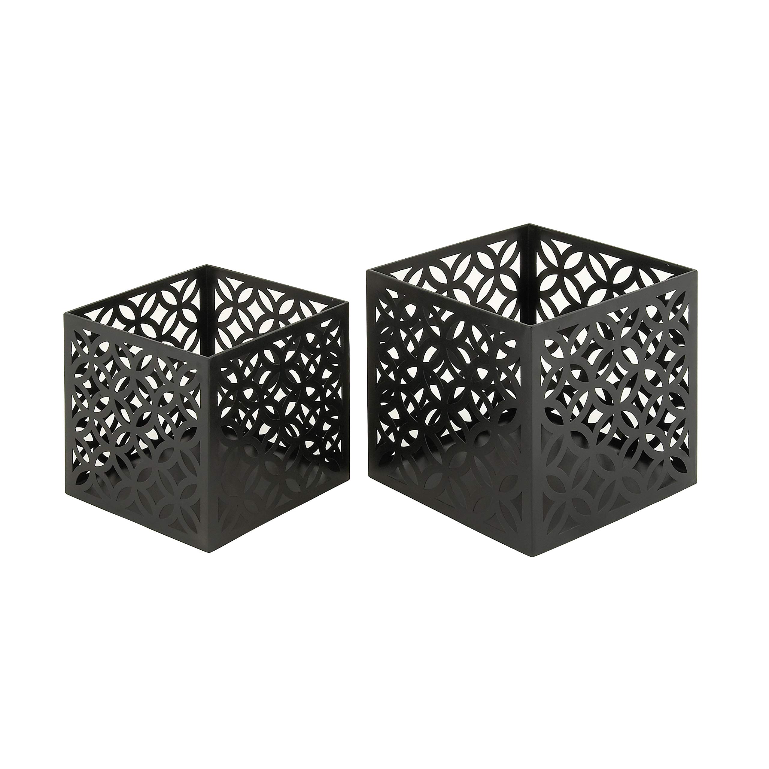 Stylish Set of 2 Metal Outdoor Planters - Modern Garden Decor for Patio, Balcony & Backyard - Durable Weather-Resistant Flower Pots for Plants & Succulents