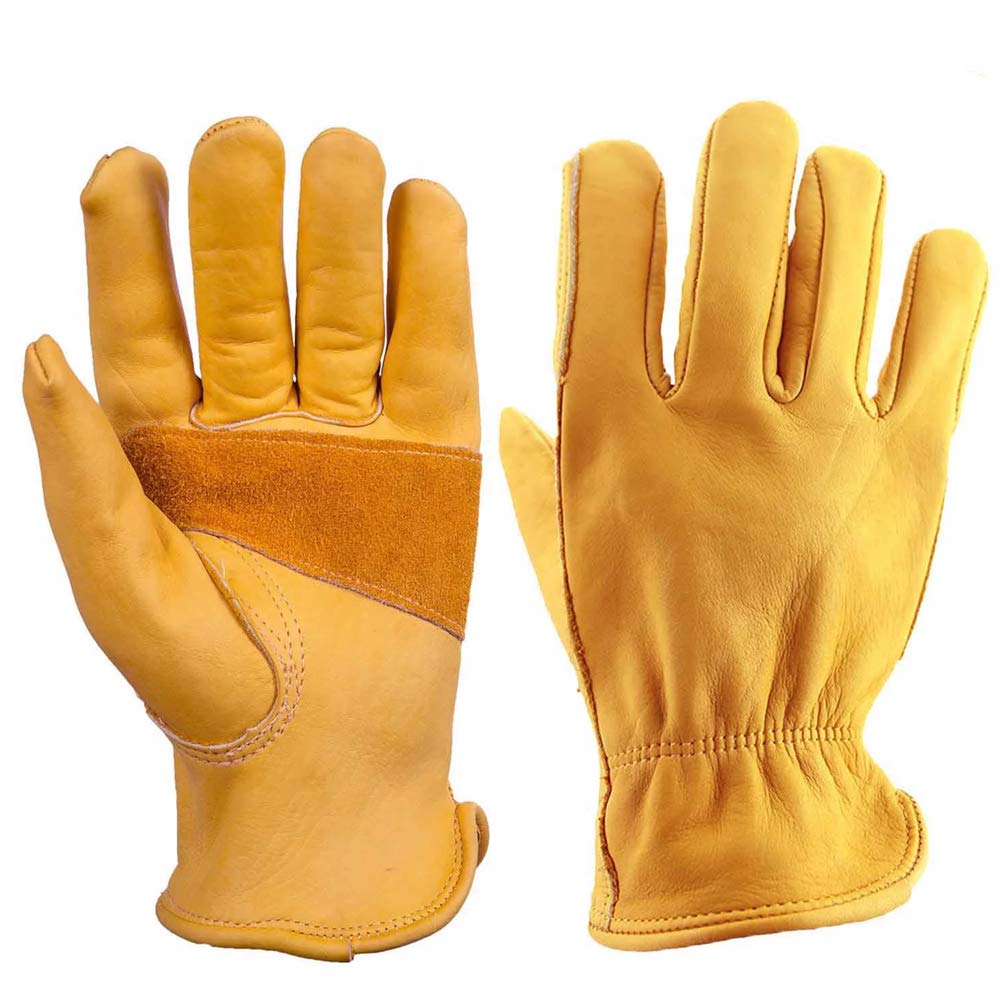 Durable Leather Gardening Gloves for Women & Men - Comfortable Working Gloves for Planting, Pruning & Outdoor Activities (Small Size) - Perfect for Landscaping, Farming & DIY Projects