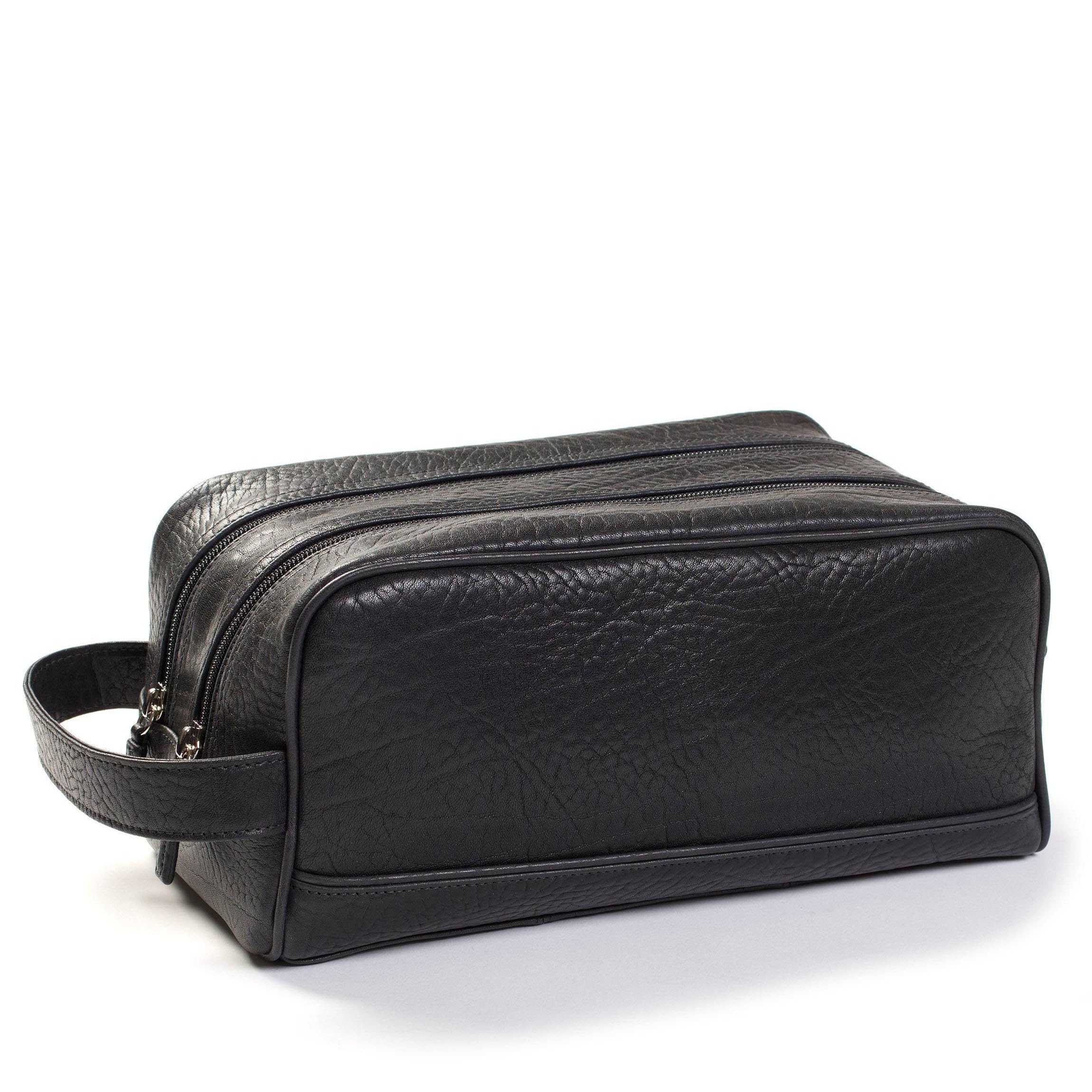 Premium Leather Small Double Zip Toiletry Bag for Travel & Organizer | Waterproof Cosmetic Case for Men & Women | Perfect for Gym, Vacation & Business Trips