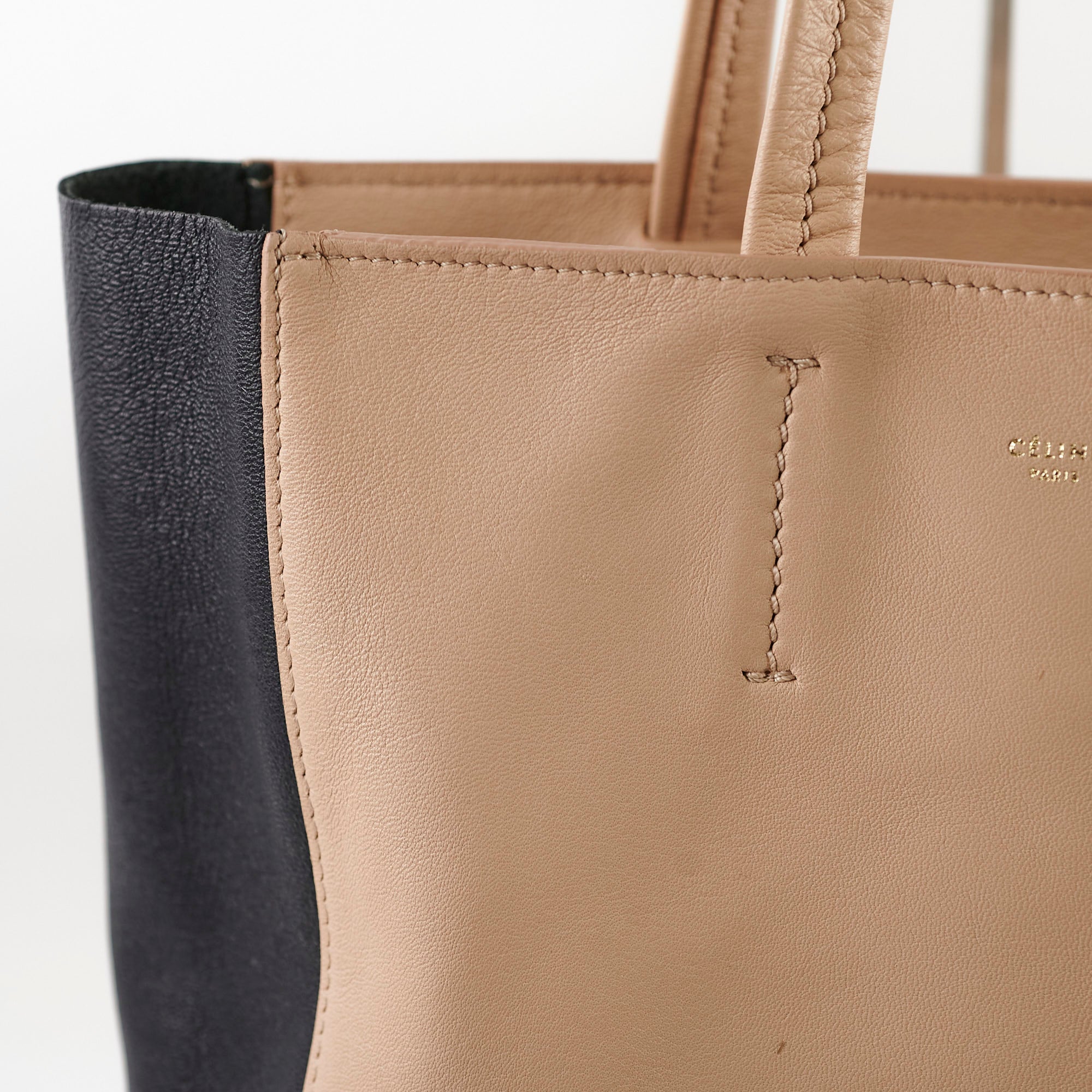 Celine Phantom Two-Toned Tote Bag in Nude & Black - Luxury Leather Handbag for Women, Perfect for Work, Travel & Everyday Use
