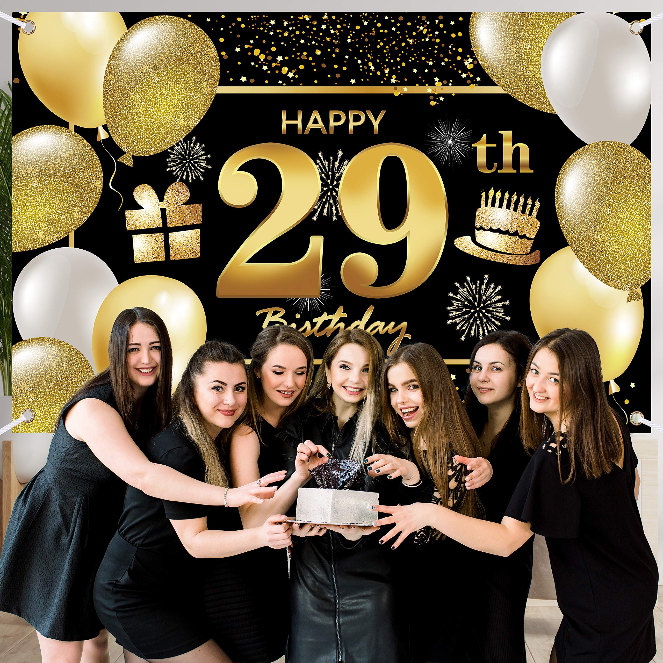 IMISI 29th Birthday Banner Decorations - Happy Birthday Party Supplies for Men & Women - Premium Backdrop for Birthday Celebrations, Anniversaries & Special Events