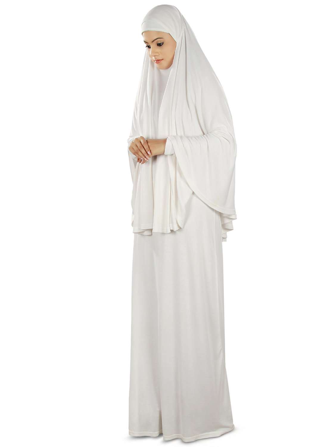 Dua Prayer Set - Soft Viscose Jersey Khimar & Full Sleeve Dress for Women | Islamic Modest Wear | Perfect for Salah, Mosque & Daily Worship