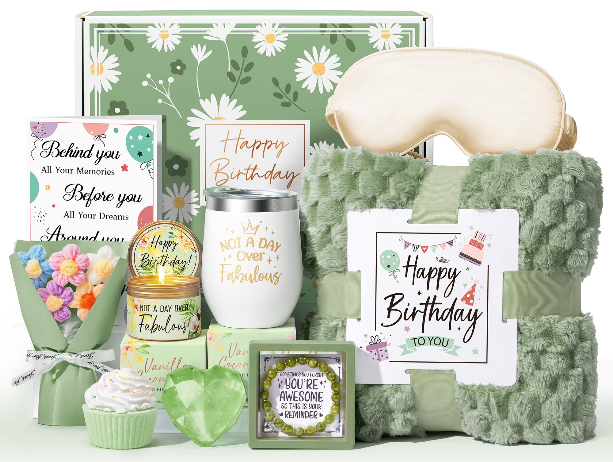 Unique Luxury Self Care Gift Box for Women - Vanilla Coconut Relaxing Spa Set with Blanket, Perfect Birthday Gifts for Mom, Best Friend, Sister, Wife, Girlfriend, or Coworker - Ideal for Home Spa Nights, Relaxation, and Stress Relief