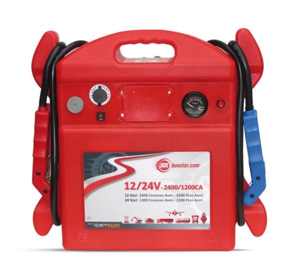 SCHUMACHER SOS 12/24V 2400/1200CA Jump Starter - Portable Car Battery Charger for Emergency Vehicle Boosting - Perfect for Trucks, SUVs, and Boats