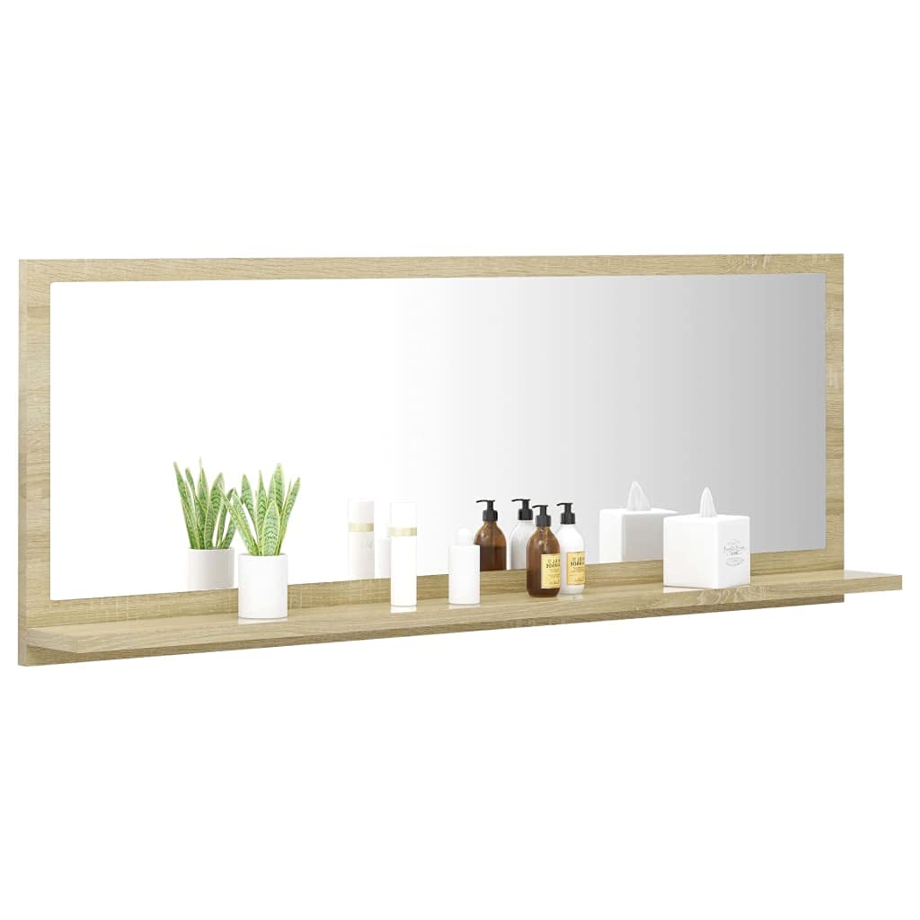 Modern Bathroom Vanity Set with Mirror - Sonoma Oak 39.4