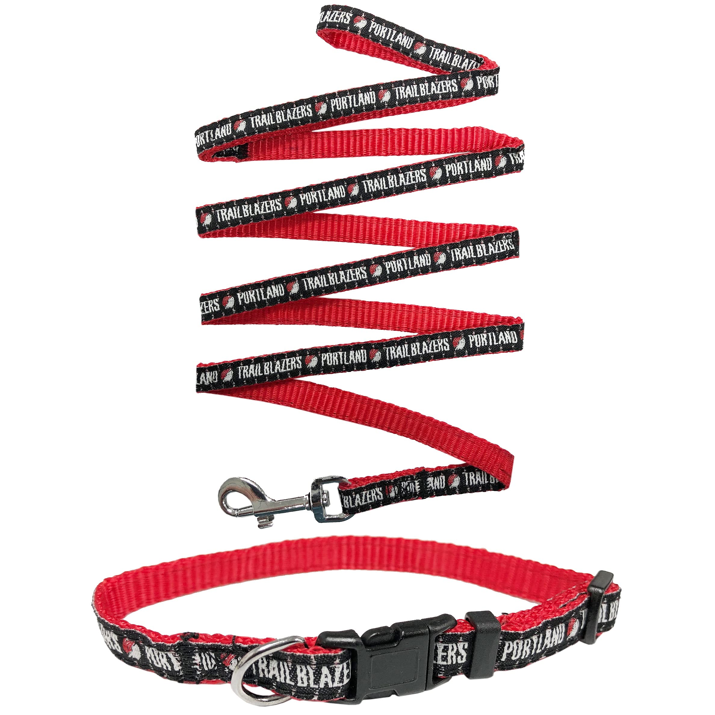 NBA Portland Trail Blazers Pet Leash and Collar Set for Dogs - Matching Team Logo Design for Small Pets - Perfect for Walks, Training and Game Day Outfits