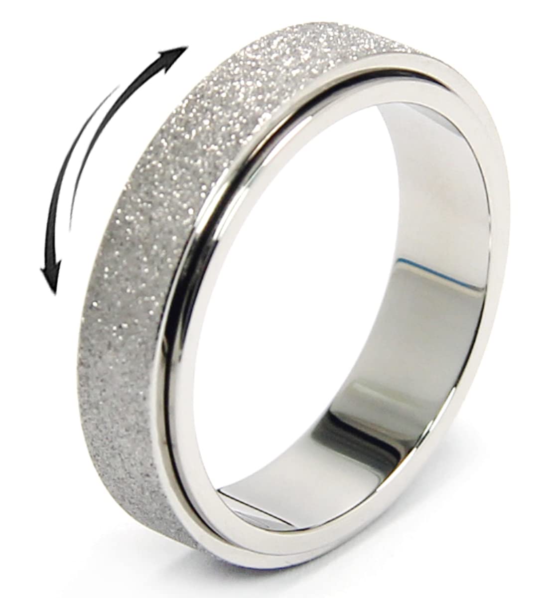 OreilleStar Anxiety Relief Fidget Ring for Women & Men - Stainless Steel Spinner Thumb Ring (Size 6) - Stress Relief & Focus Tool for Anxiety, ADHD, OCD - Perfect for Office, Travel & Daily Relaxation