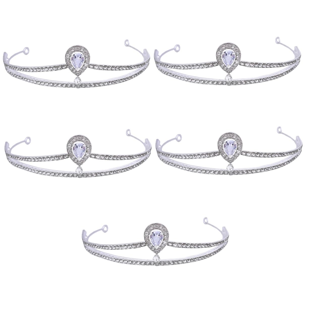 Beaupretty 5pcs Crystal Water Drop Rhinestone Crown Wedding Headpiece - Elegant Bridal Tiara for Women & Girls, Wedding Hair Accessories for Bride, Bridesmaid, Flower Girl - Perfect for Weddings, Prom, Pageants, and Special Occasions