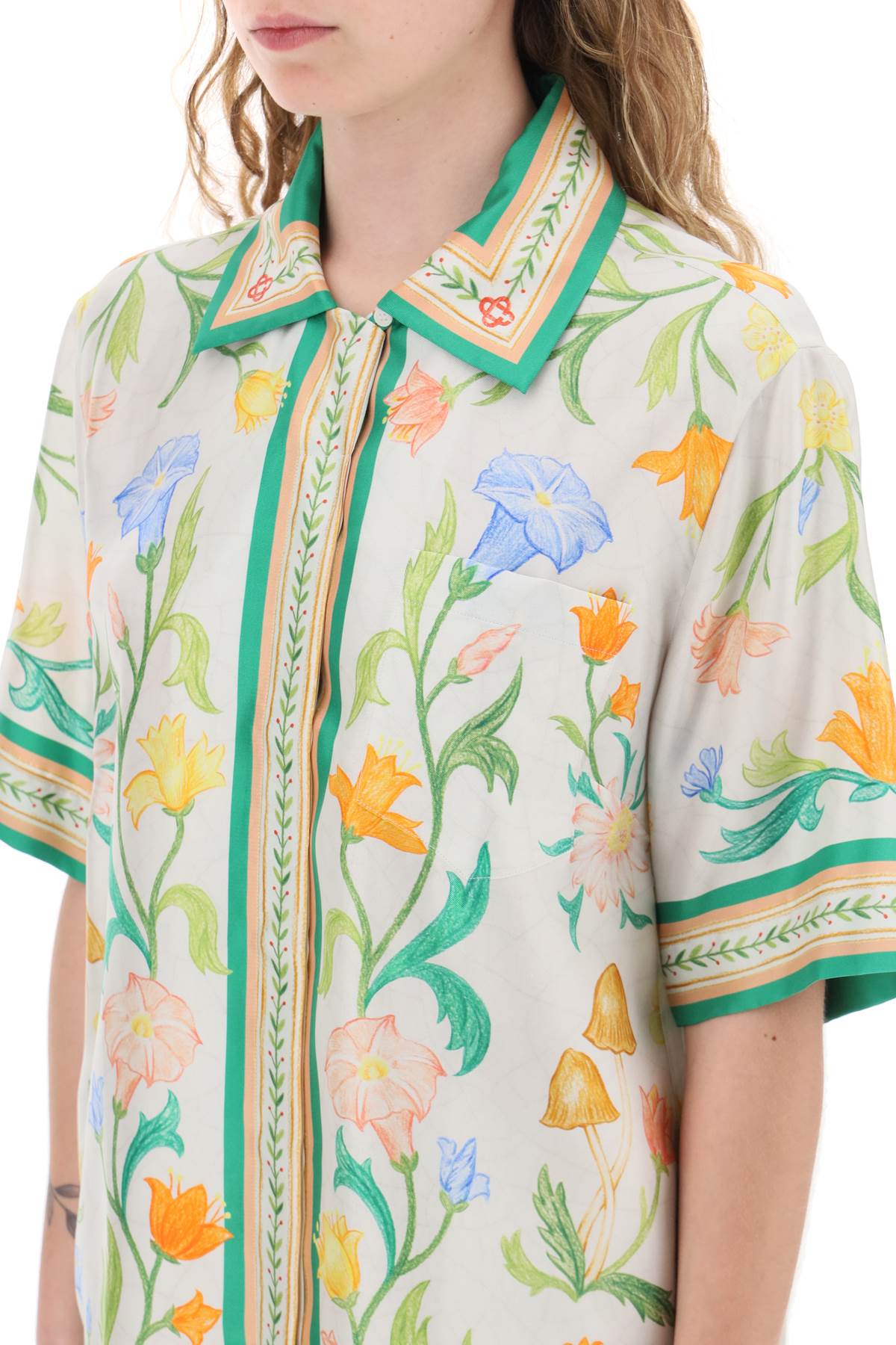 Casablanca Cuban Collar Shirt with Floral Print - Stylish Summer Shirt for Men, Beachwear & Vacation Outfits