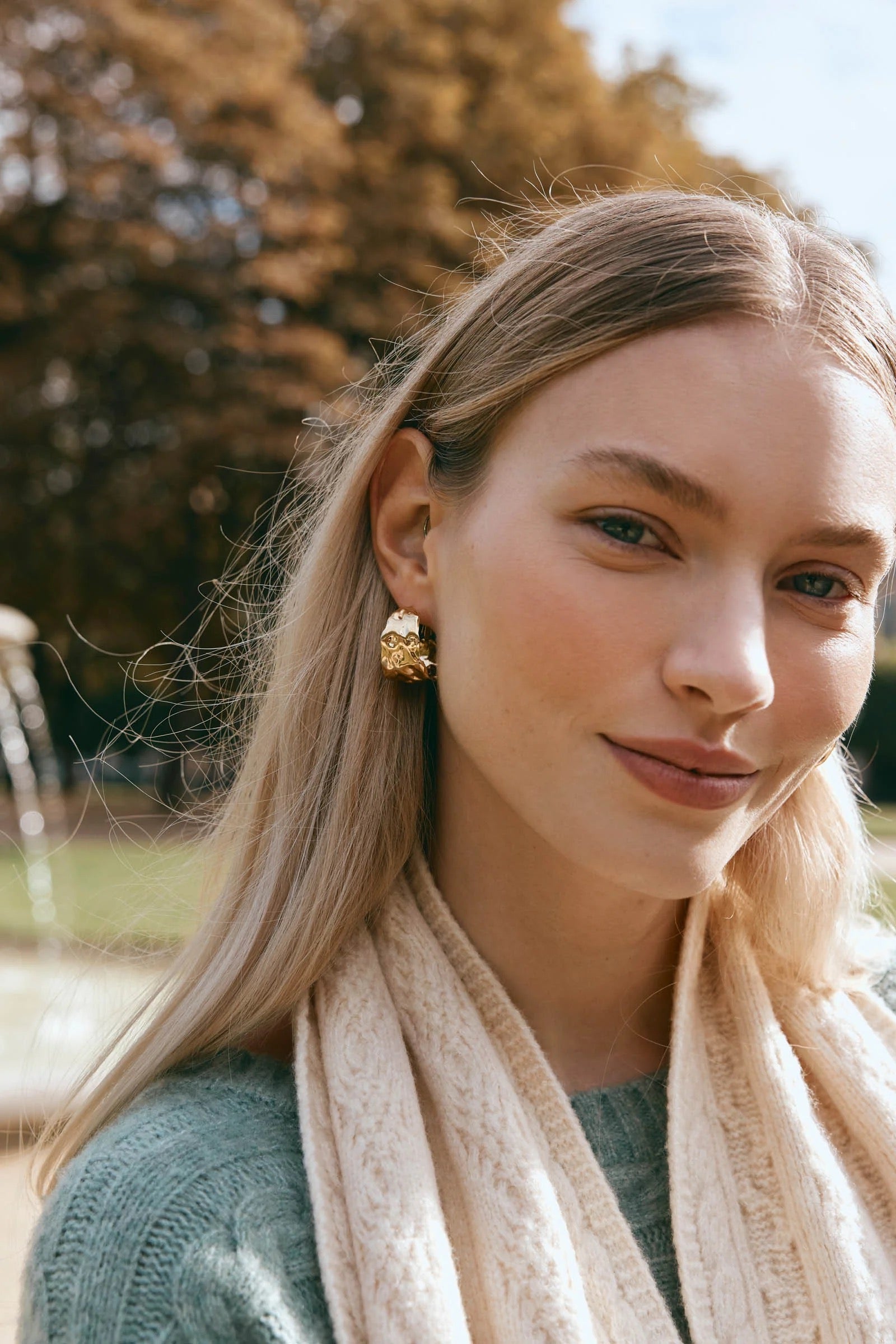 Stylish Gold Hoop Earrings for Women - 14K Gold Plated Pressed Hoop Earrings | Perfect for Everyday Wear, Parties & Special Occasions