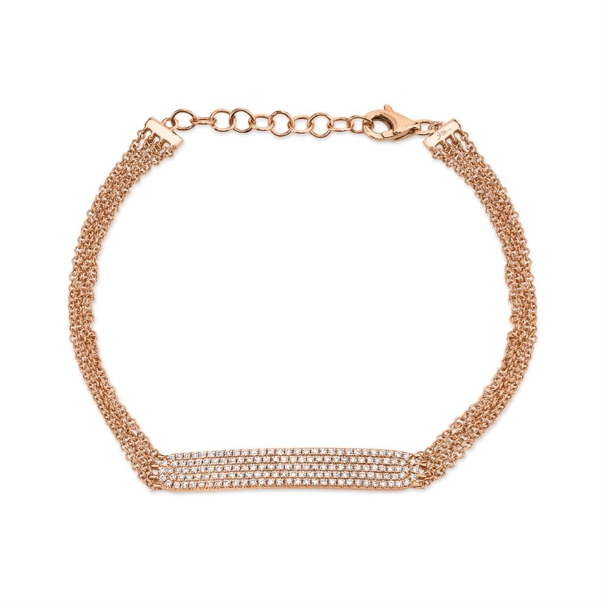 14K Gold 0.39 CTW Diamond Pave Bar Bracelet for Women - Elegant Tennis Bracelet for Wedding, Anniversary & Special Occasions