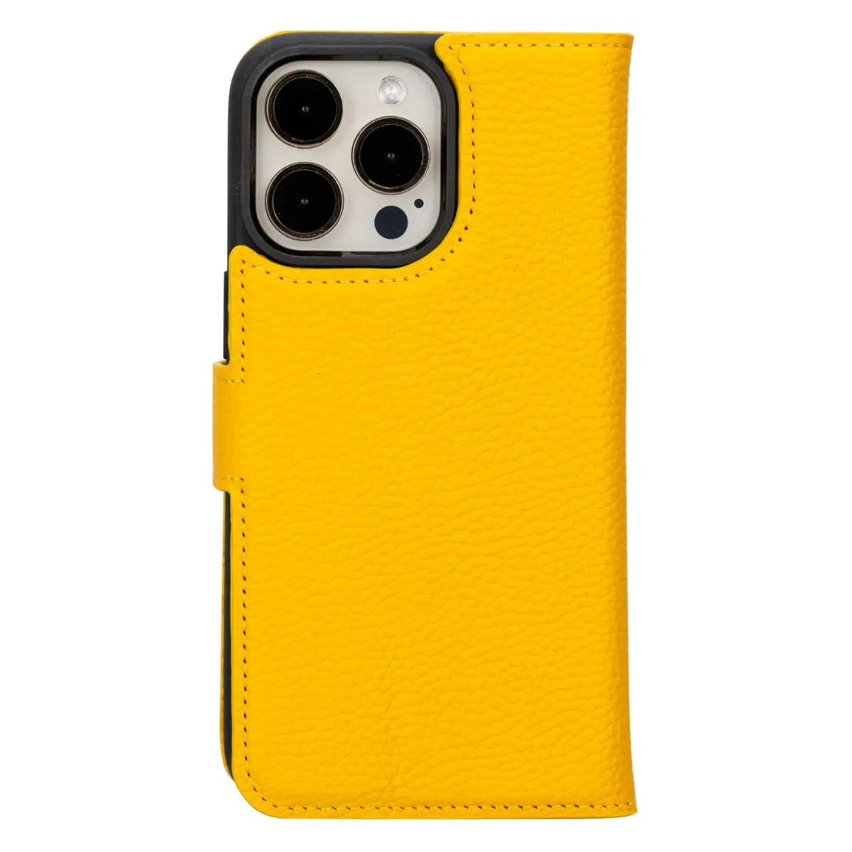 Premium Yellow Leather Wallet Case for iPhone 16 Pro - Slim Protective Cover with Card Slots | Perfect for Everyday Use, Travel & Business (6.1 inch)