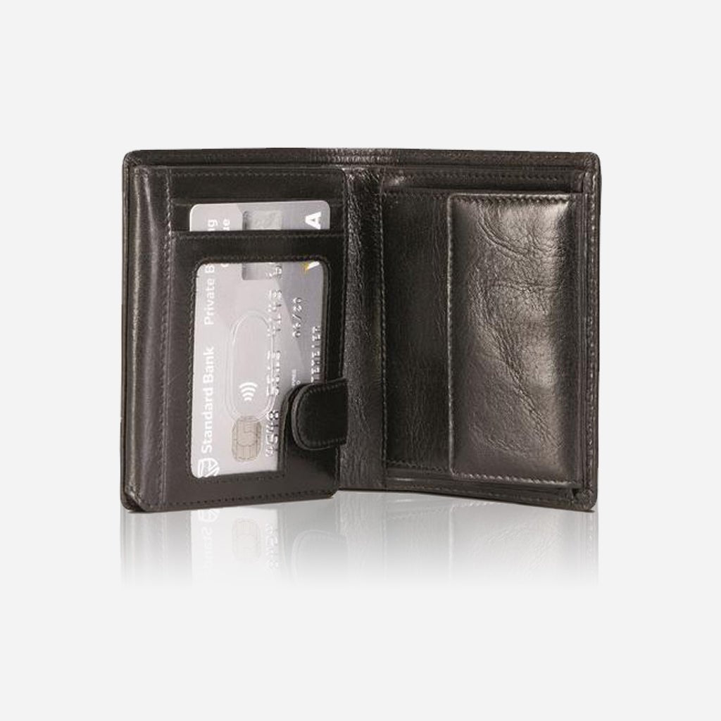 Premium Jekyll & Hide Oxford Large Billfold Wallet with ID Window - Genuine Leather RFID Blocking - Black - Perfect for Men's Business & Travel Use