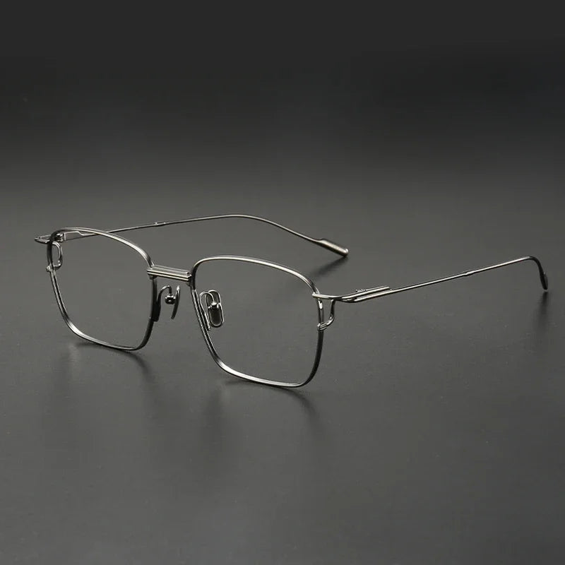 Aror Men's Full Rim Irregular Square Titanium Eyeglasses Frame 10141 - Lightweight Durable Glasses for Work, Reading & Fashion