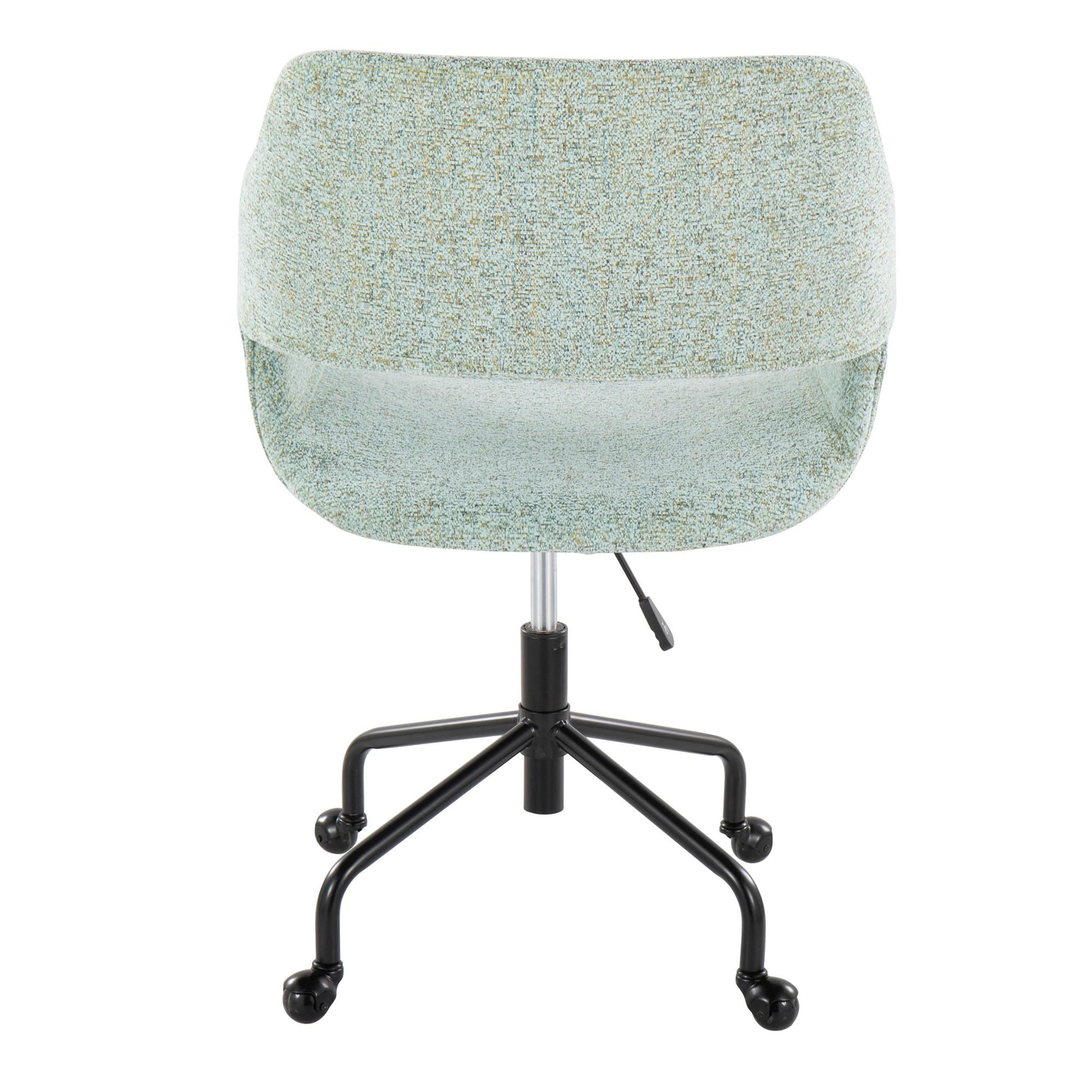 LumiSource Margarite Adjustable Office Chair - Ergonomic Rolling Desk Chair with Wheels, Black Computer Chair for Home & Office, Comfortable Modern Task Chair - Perfect for Workstations, Gaming & Study Spaces