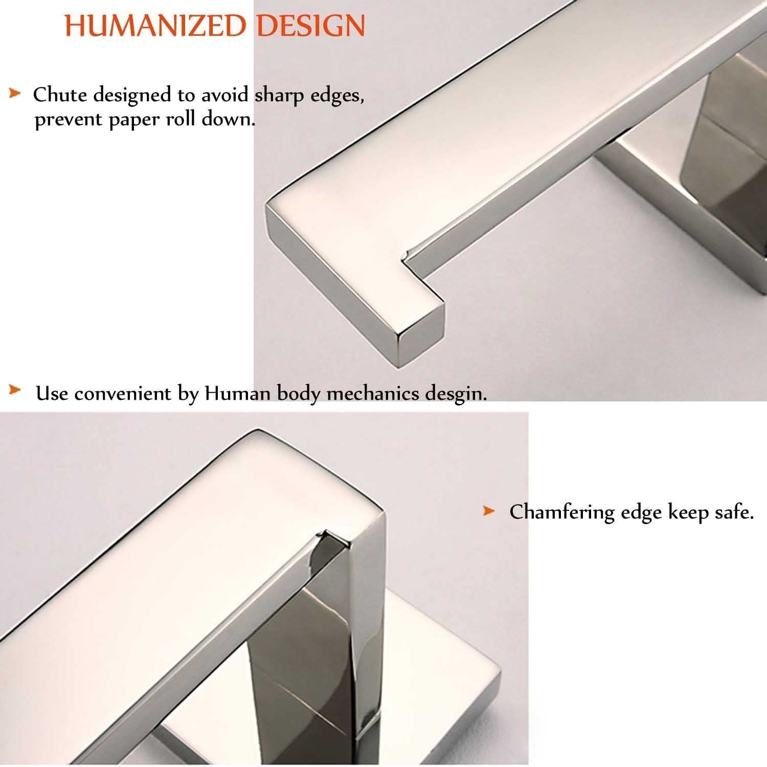 Luxury SUS304 Stainless Steel Wall Mount Toilet Paper Holder & Towel Ring - Square Bathroom Accessory with Mirror Polished Chrome Finish for Modern Home Decor | Perfect for Bathroom, Powder Room & Guest Washroom Organization