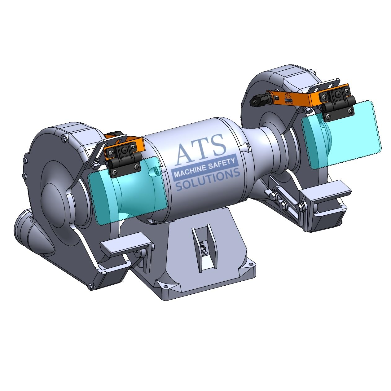 ATS Machine Safety Solutions Small Universal Bench Grinder Eye Shields & Mounting Assembly for 6-inch Power Bench Grinders (UGS-1) - Eye Protection for Metalworking, Woodworking & DIY Projects