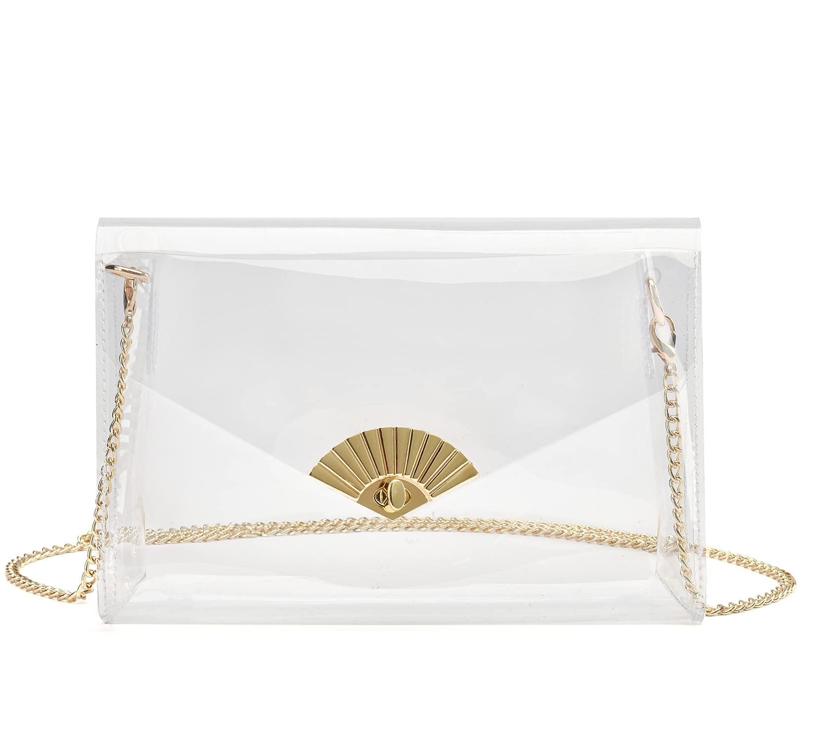 Clear Transparent Purse for Women - Stadium Approved See-Through Bag for Concerts, Events & Security Checkpoints | Fashionable & Functional Evening Clutch