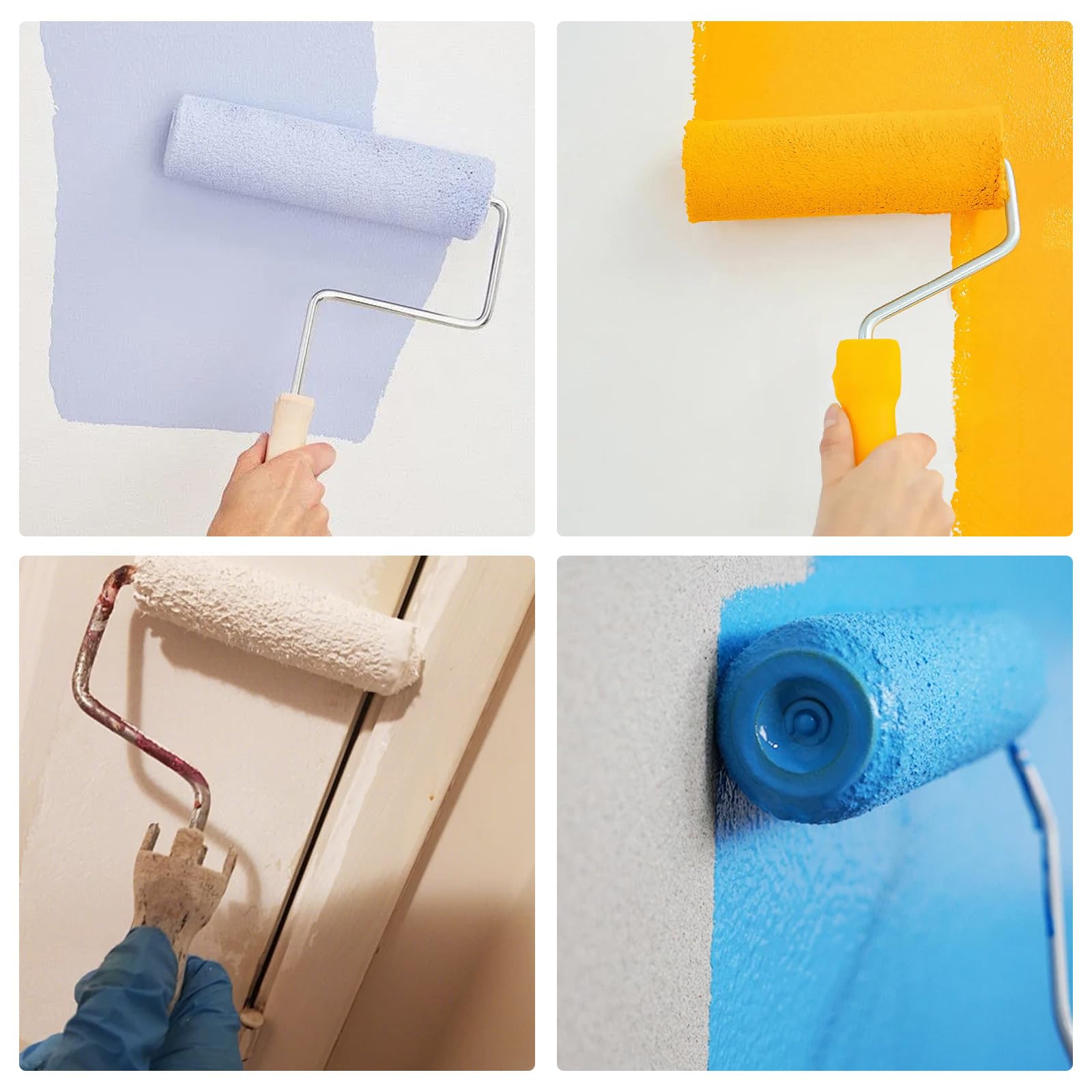 24 Pack 9 x 3/8 Inch Microfiber Paint Roller Covers - Professional Wall & Ceiling Painting Supplies - Perfect for Home DIY Projects, Interior Painting & Smooth Finish Applications