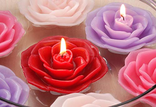 DARICE 67808 Floating Rose Candle Holder, 3.75 Inch, Lavender - Perfect for Romantic Baths, Weddings & Home Decor