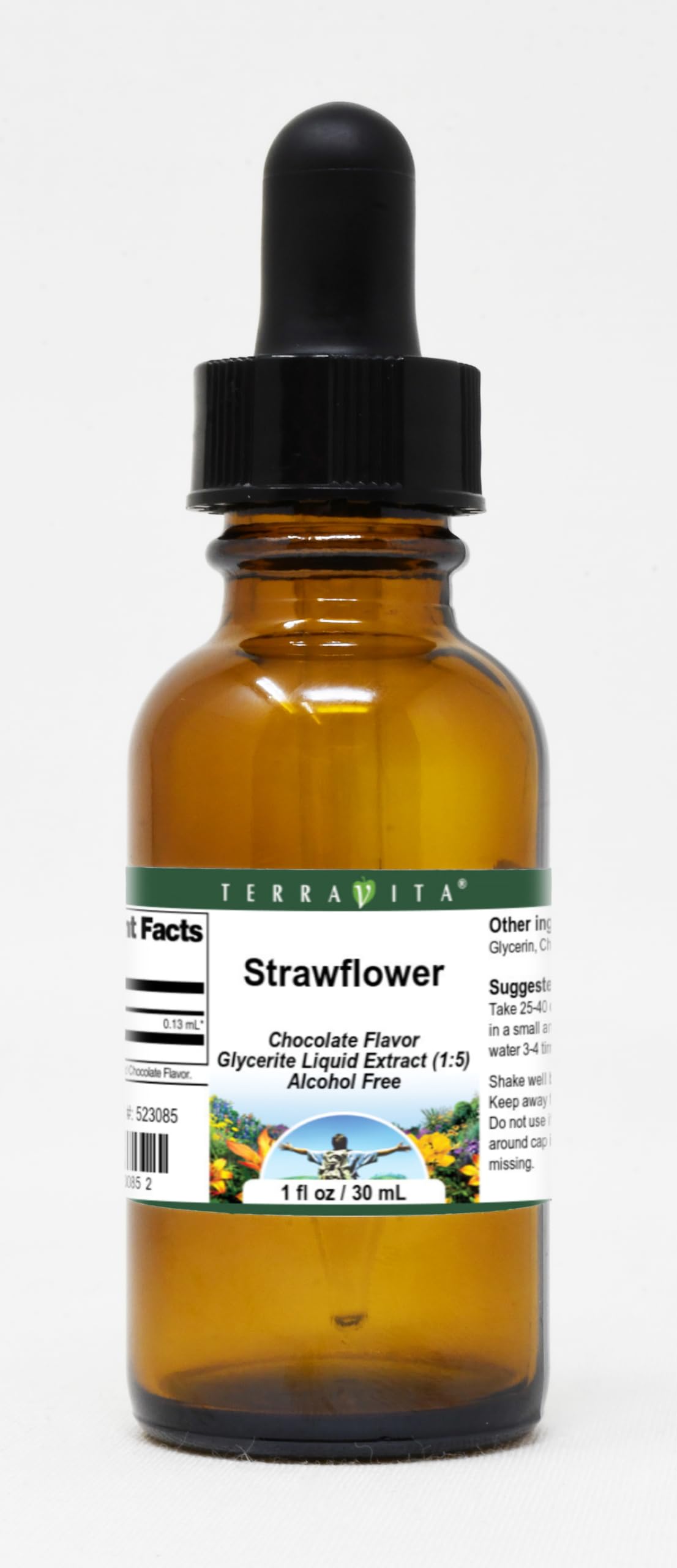 Strawflower Glycerite Liquid Extract (1:5) - Chocolate Flavored (1 oz, 3 Pack) | Herbal Supplement for Tea, Baking & Wellness | ZIN: 523085