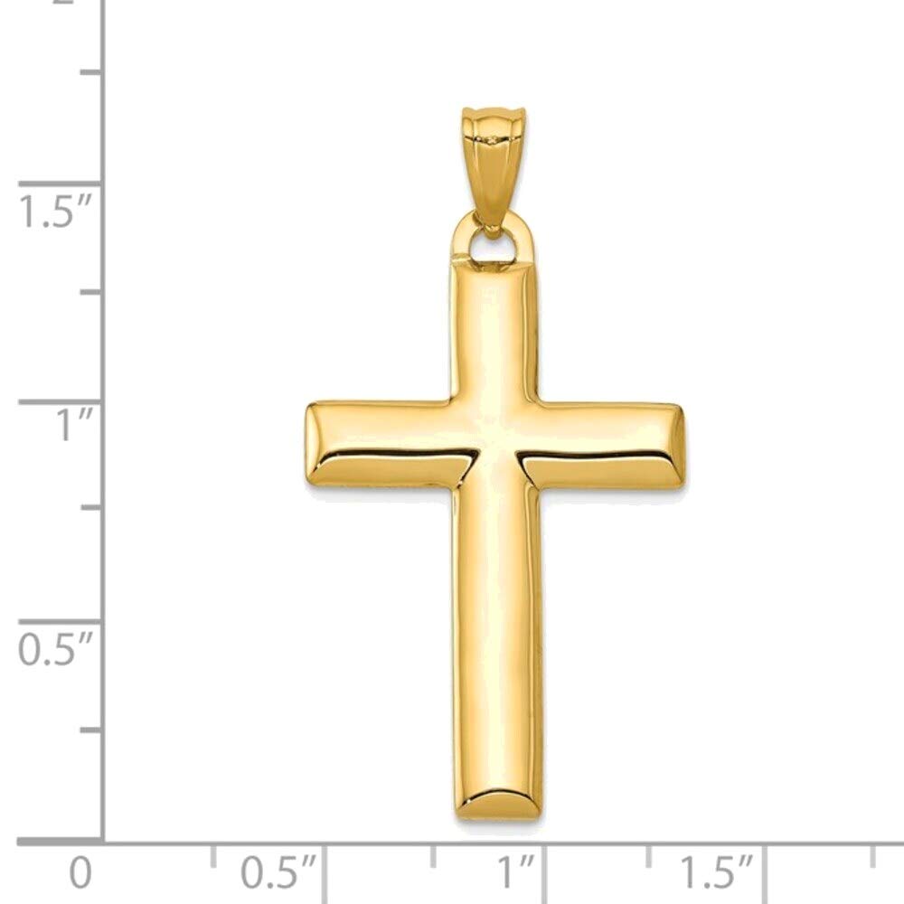 Bonyak 14K Yellow & White Gold Reversible Cross Pendant with Rhodium Plating - Perfect for Everyday Wear, Gifts & Religious Occasions