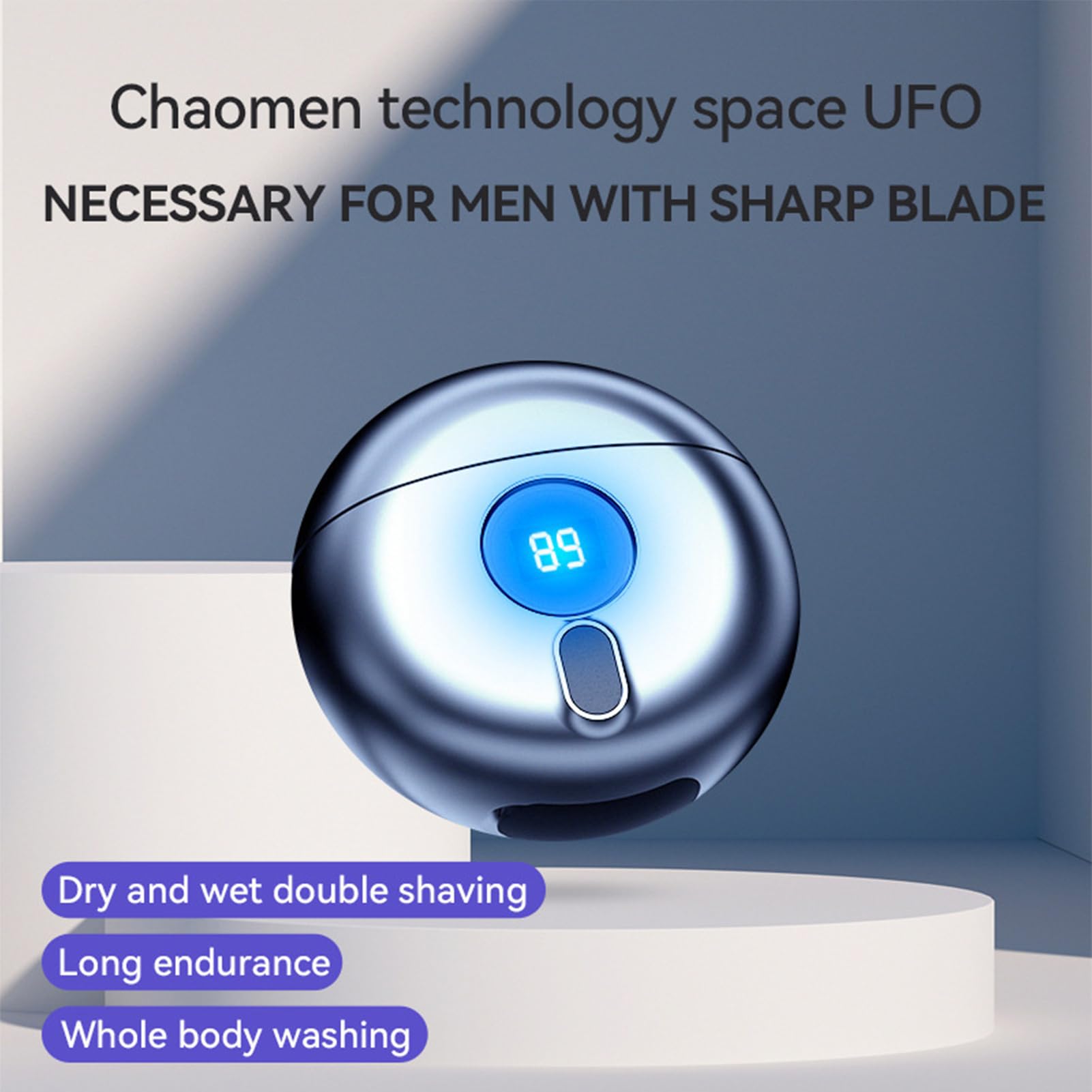 Men's Electric Razor with Rotary LED Display - USB Rechargeable Travel Shaver, Portable Grooming Kit for Home & On-the-Go - Perfect Gift for Men (Gray) | Smooth Shaving for Business Trips, Gym & Daily Use
