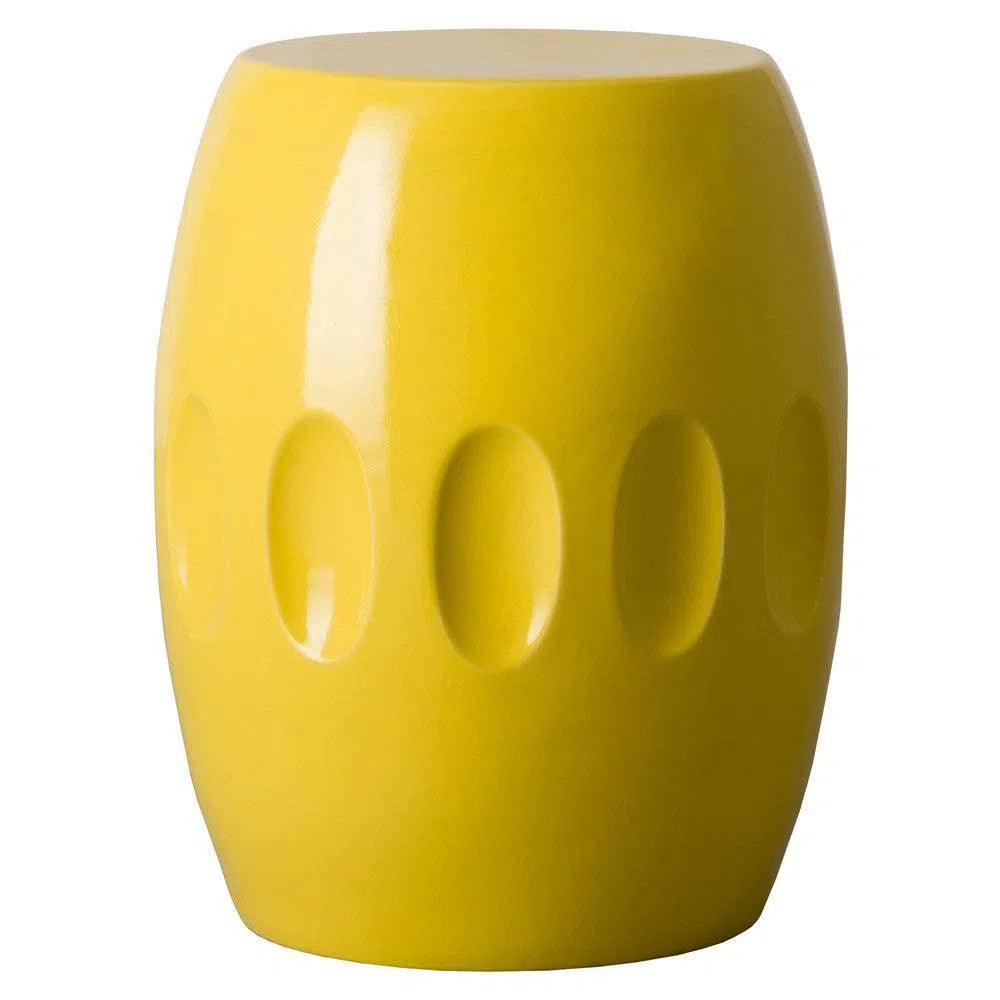 18 Inch Orion Ceramic Outdoor Garden Stool - Weather-Resistant Decorative Stool for Patio, Lawn, Poolside & Backyard Decor