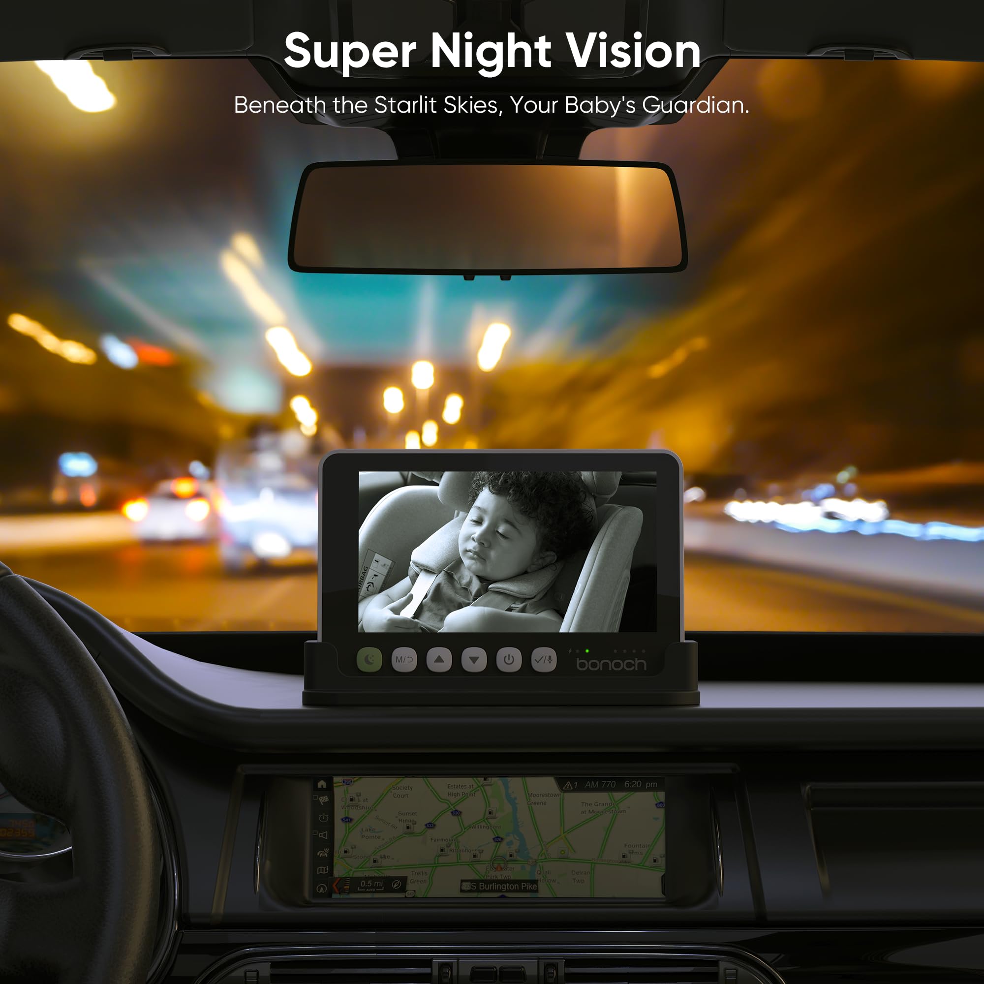 Bonoch Wireless 2-in-1 Baby Monitor for Car & Home - 5