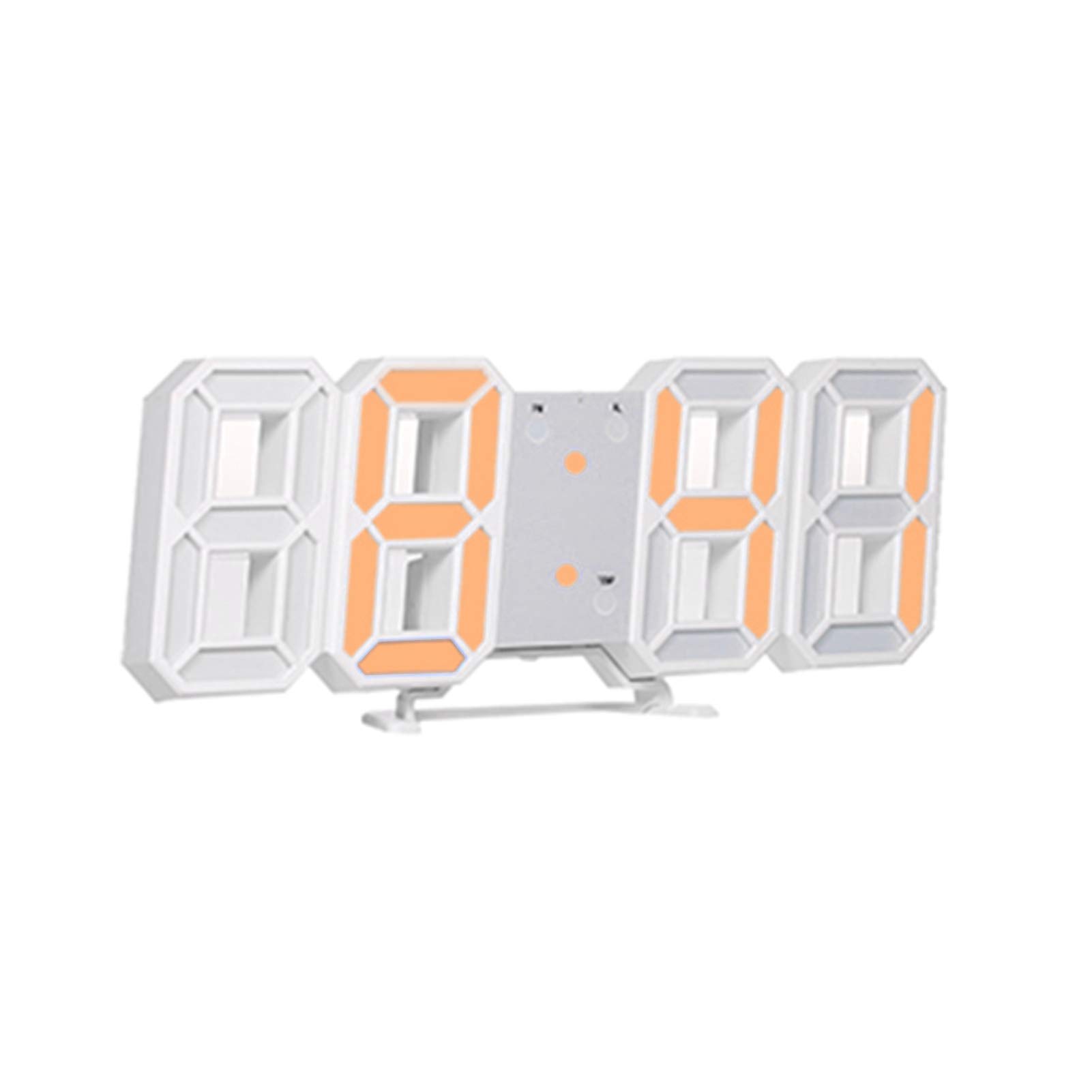 3D LED Digital Alarm Clock with Wireless Remote - RGB Color Changing, Wall Mount or Tabletop, White Shell & Blue Display for Bedroom, Office, and Home Decor