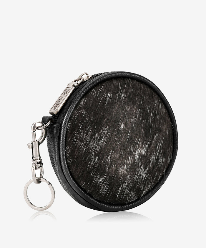 Wrangler Genuine Cowhide Hair-On Coin Purse - Stylish Leather Wallet for Women & Men - Perfect for Travel, Shopping, and Everyday Use
