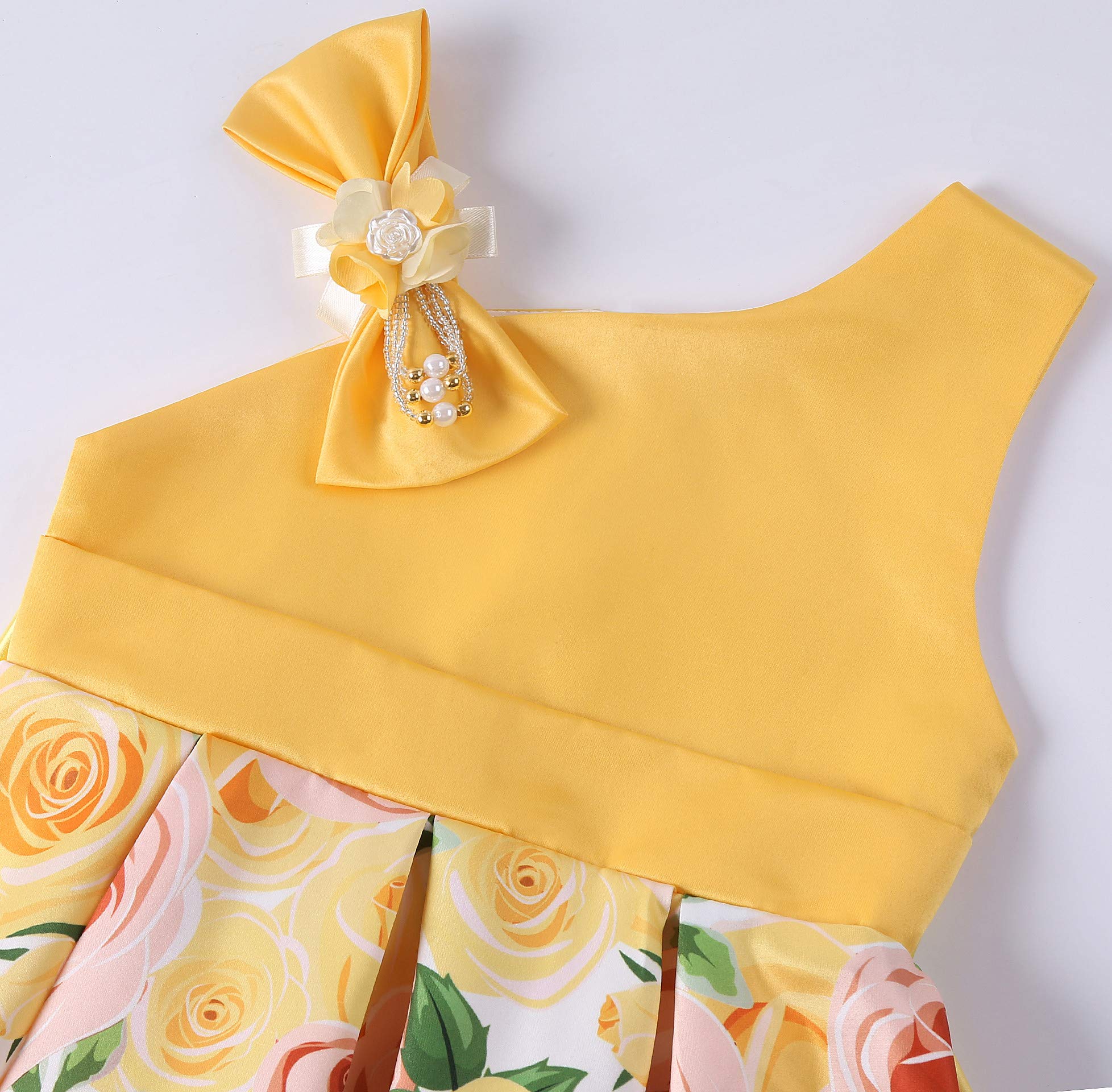 2-9T Floral Flower Girls Dresses for Toddlers - Striped Pageant Dress for Weddings, Parties & Special Occasions