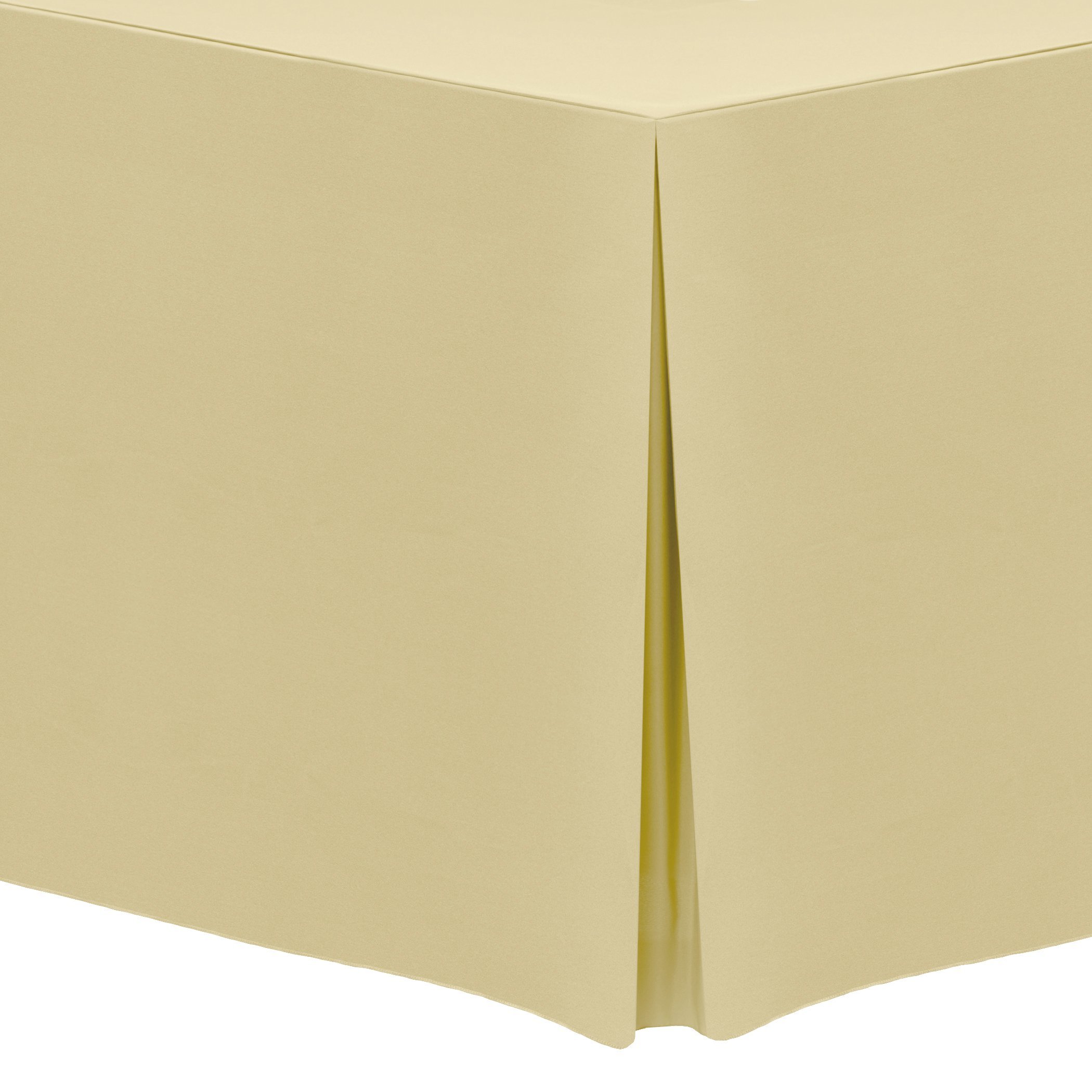 10 Pack 6 ft. Polyester Fitted Tablecloth - Fits 24 x 72 Inch Banquet & Folding Rectangular Tables, Honey Light Brown - Perfect for Weddings, Parties & Events