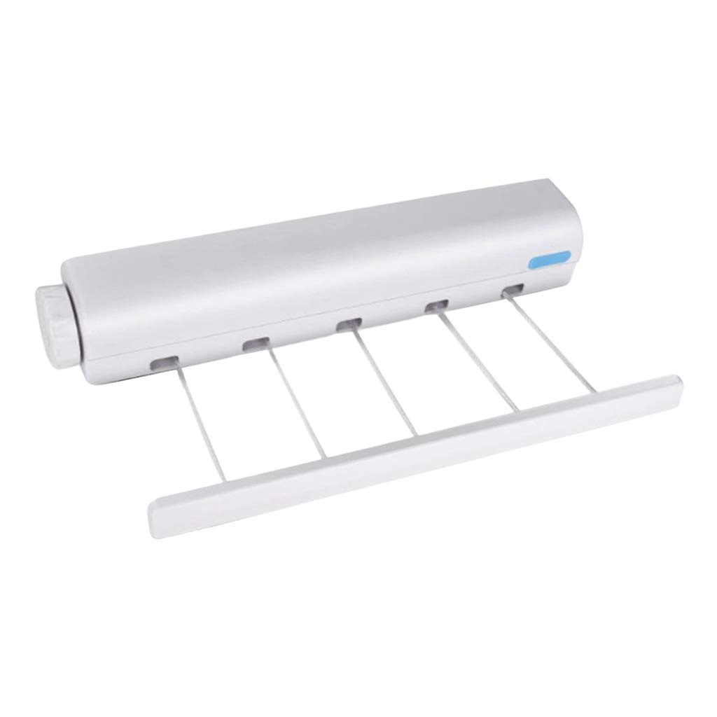 Baoblaze Automatic Retractable Clothesline - 5 Rope Wall Mounted Laundry Drying Rack for Bathroom, Balcony & Small Spaces - Indoor Clothes Hanger for Towels, Underwear & Delicates - Space Saving Clothes Dryer Solution