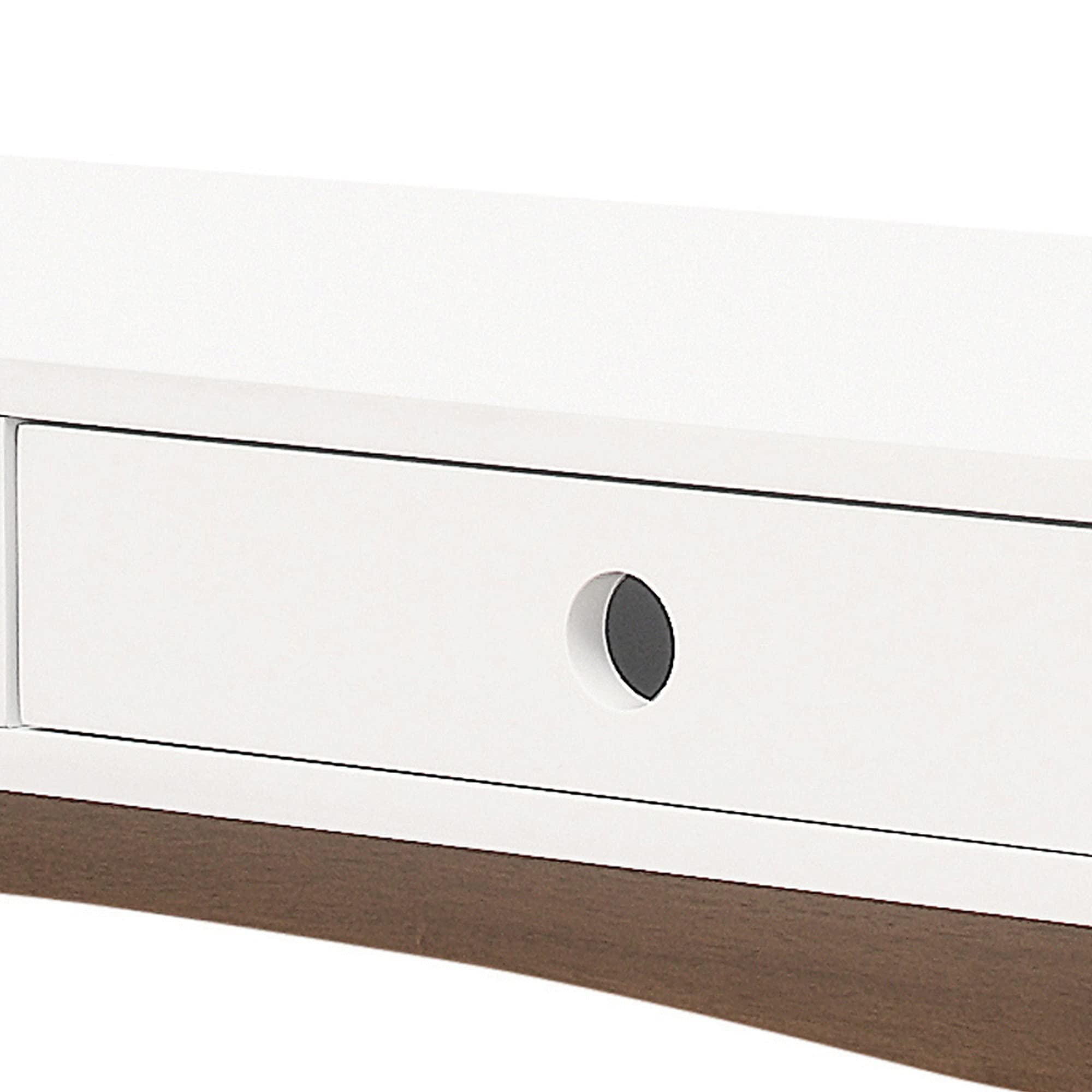 Benjara BM242019 White & Brown Writing Desk with 1 Drawer & 1 Compartment - Perfect for Home Office, Study Room & Small Spaces