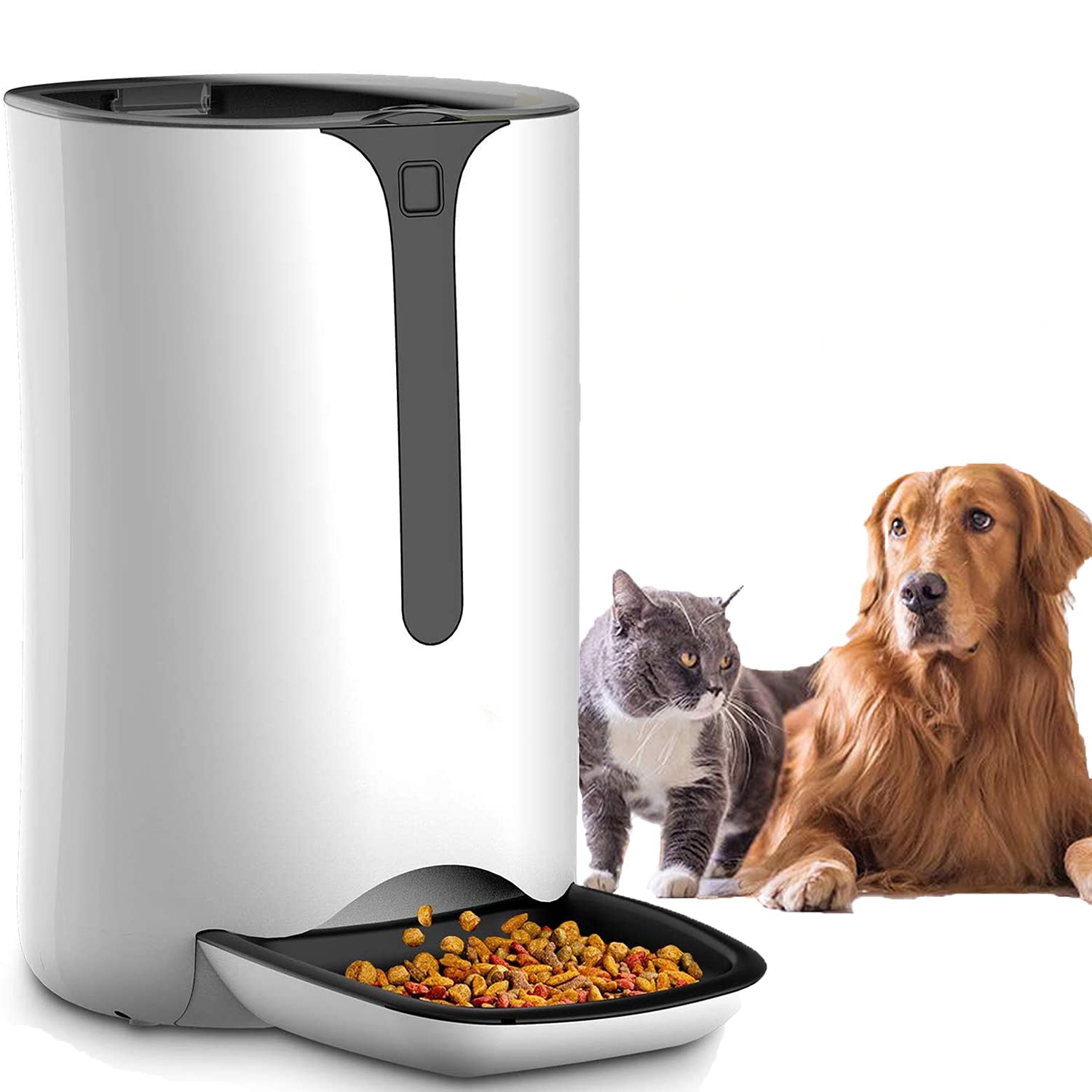 Automatic Pet Feeder for Dogs & Cats - Programmable Timer, Portion Control (4 Meals/Day), Voice Recorder, 7L Capacity - Battery & AC Power for Small/Medium/Large Pets - Perfect for Home, Office & Travel Use