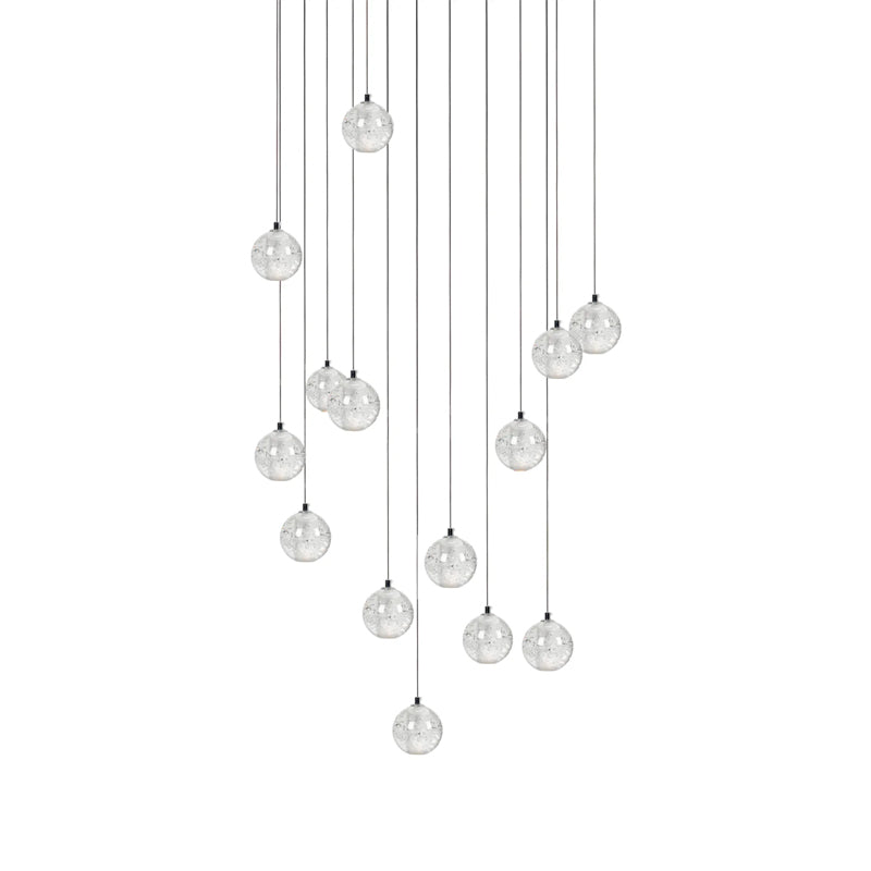 Elegant Ball Crystal Pendant Light - Modern Chandelier for Dining Room, Bedroom & Living Room Decor - Dimmable LED Hanging Light Fixture